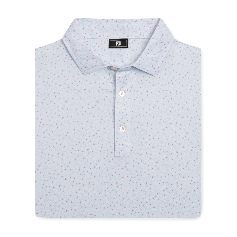 Men's Linework Floral Short Sleeve Polo