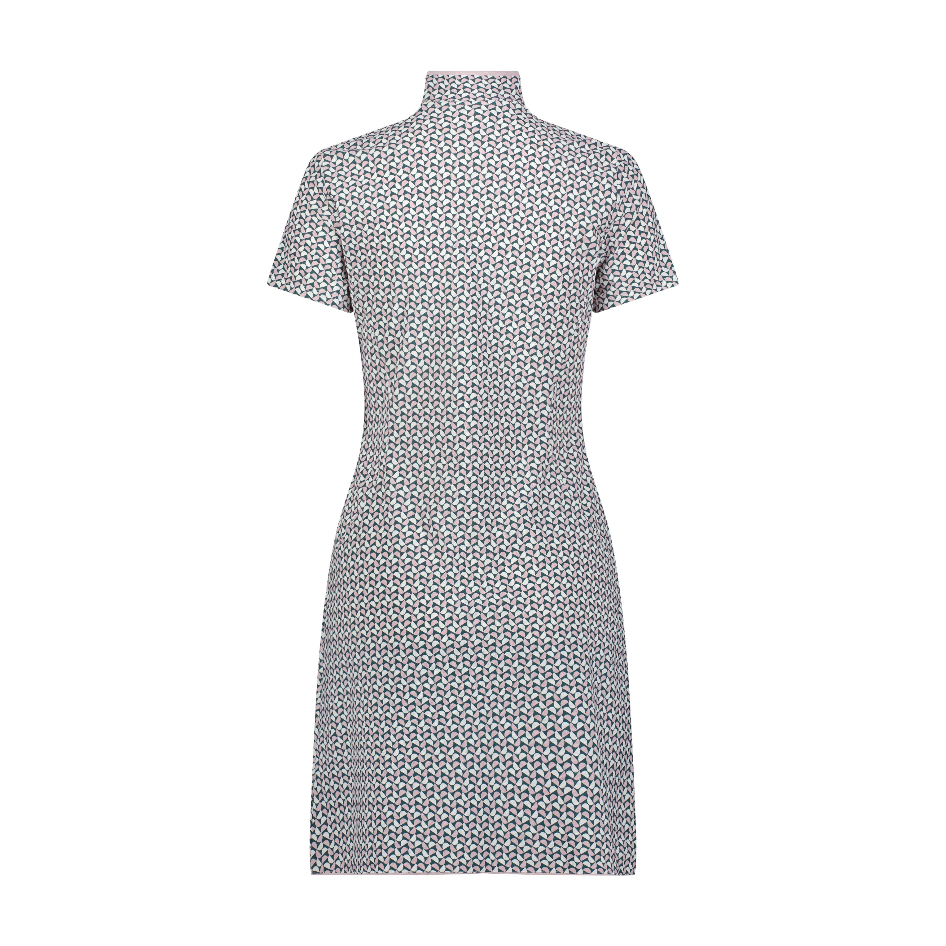 Women's Printed Zip Short Sleeve Dress