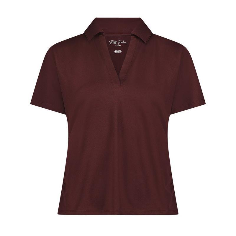 Women's Maria Side Ruched Short Sleeve Polo