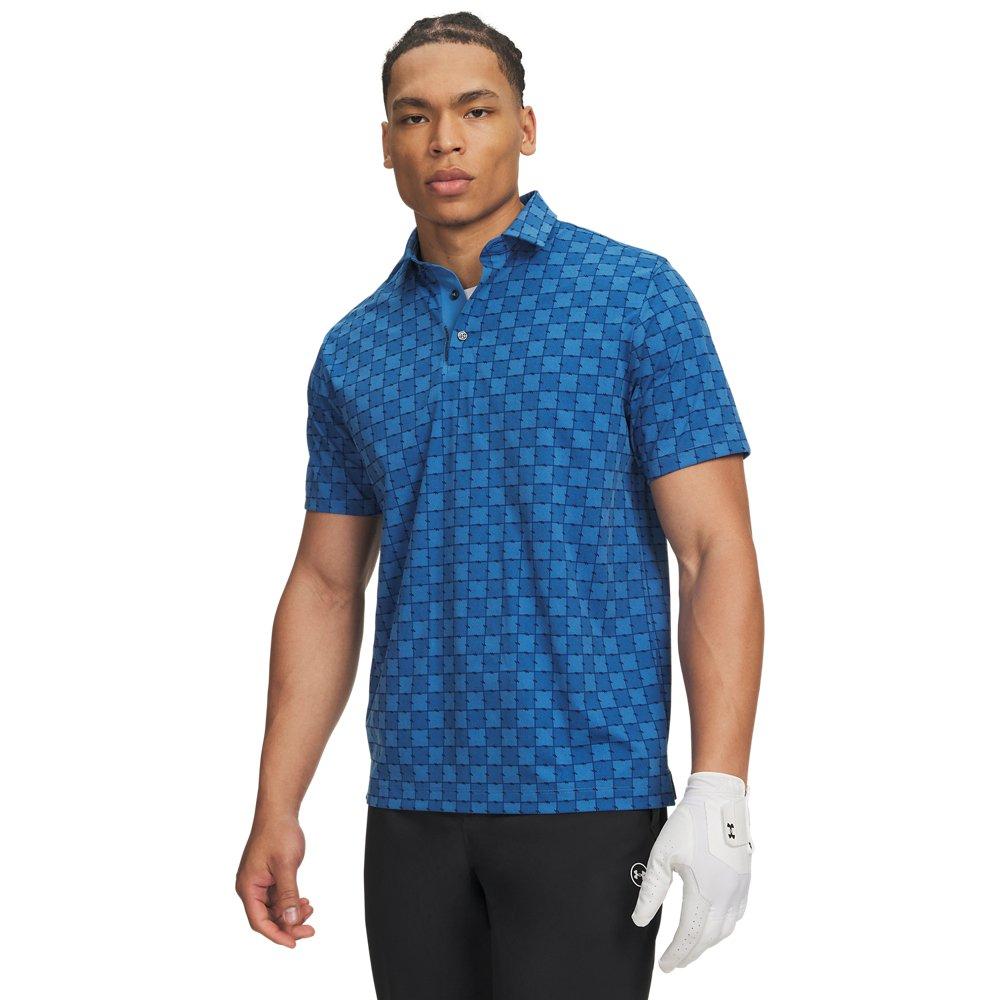 Under Armour | Men's UA ArmourDry Printed Short Sleeve Polo Shirt | in Blue, Size 2X