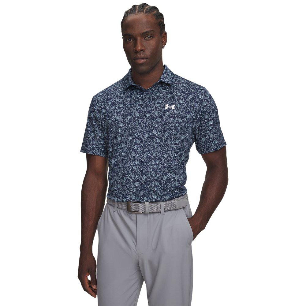 Under Armour | Men's UA Matchplay Printed Short Sleeve Polo Shirt | in Navy, Size 2X