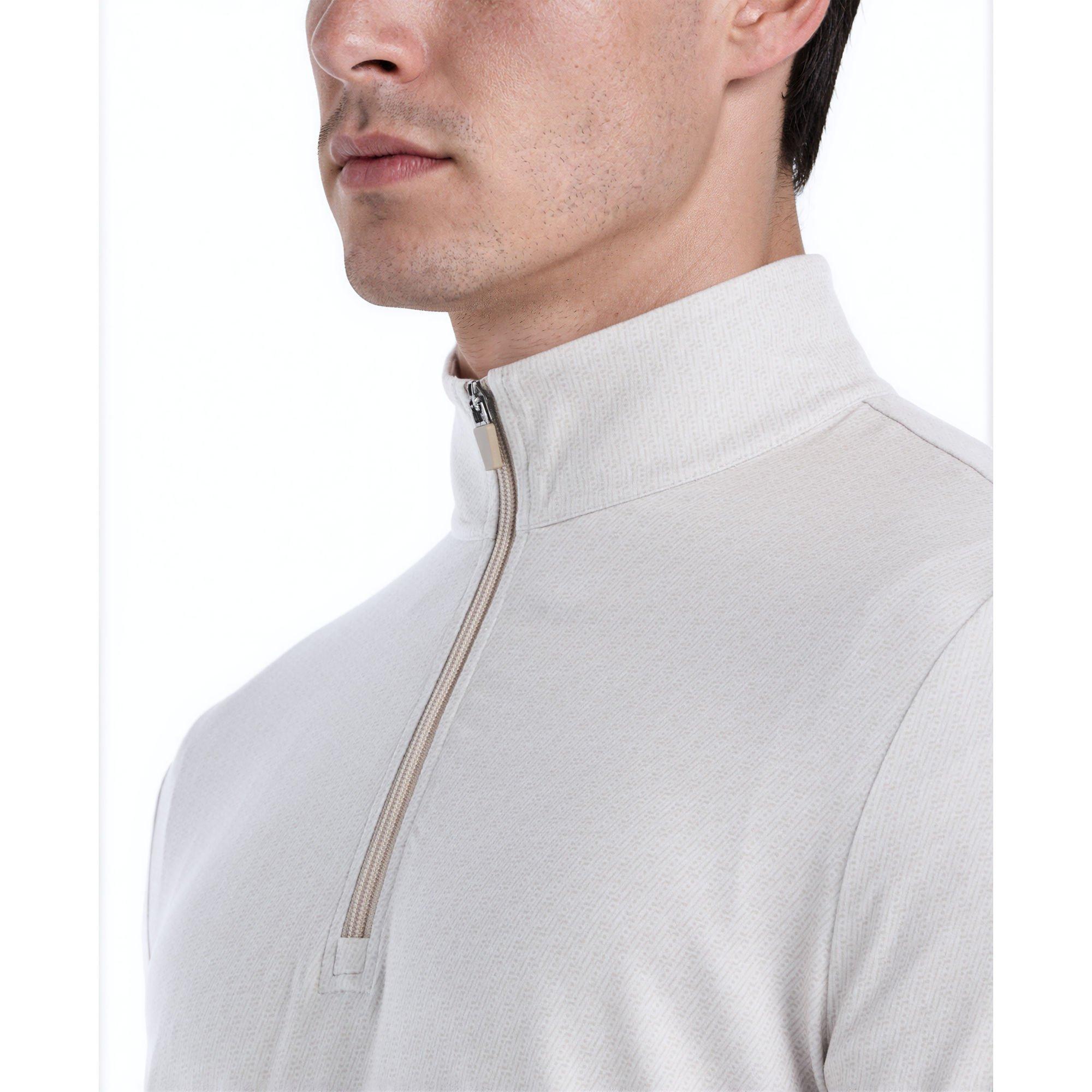 Men's Small Textured Golf Geo Printed 1/4 Zip Sweater