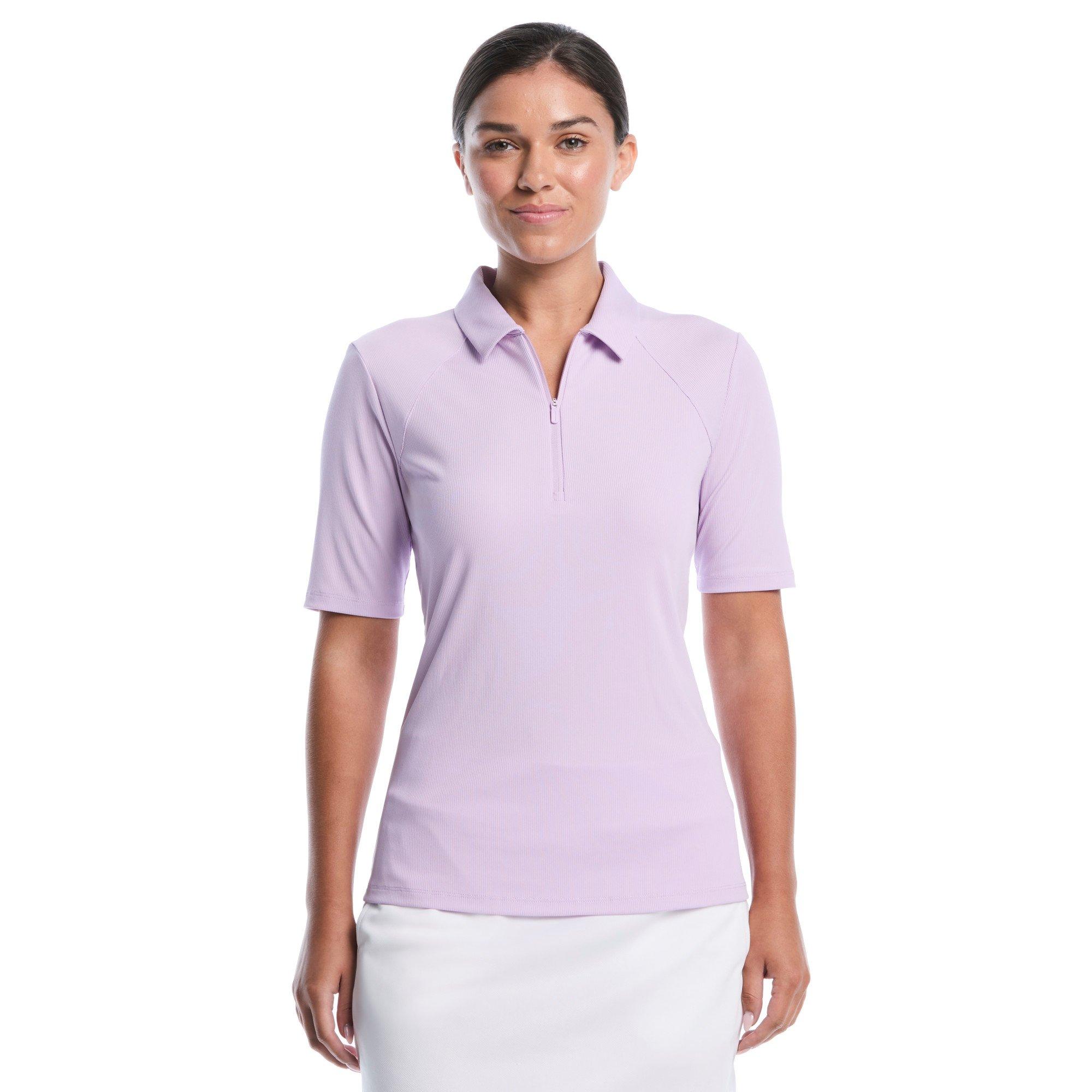 Women's Rib 1/4 Zip Short Sleeve Polo