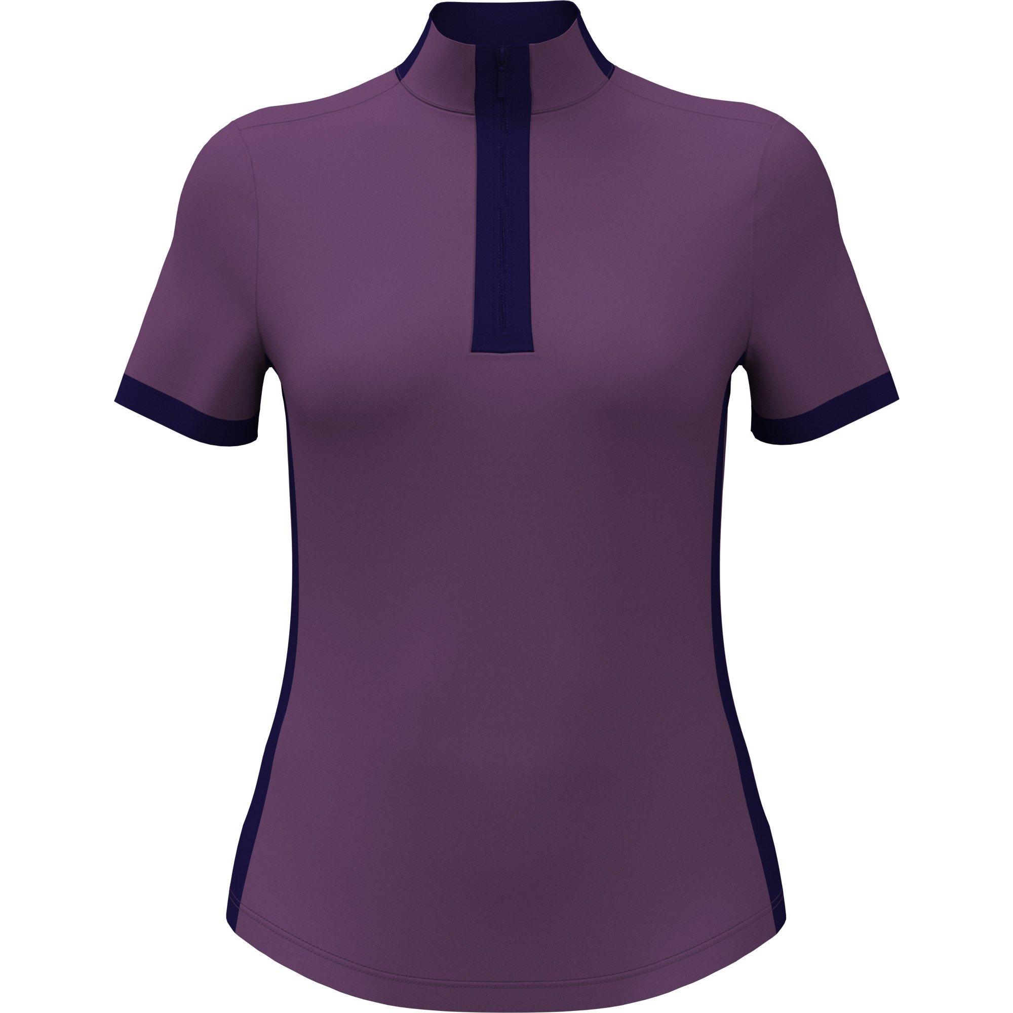 Women's Mock Neck 1/4 Zip Short Sleeve Polo