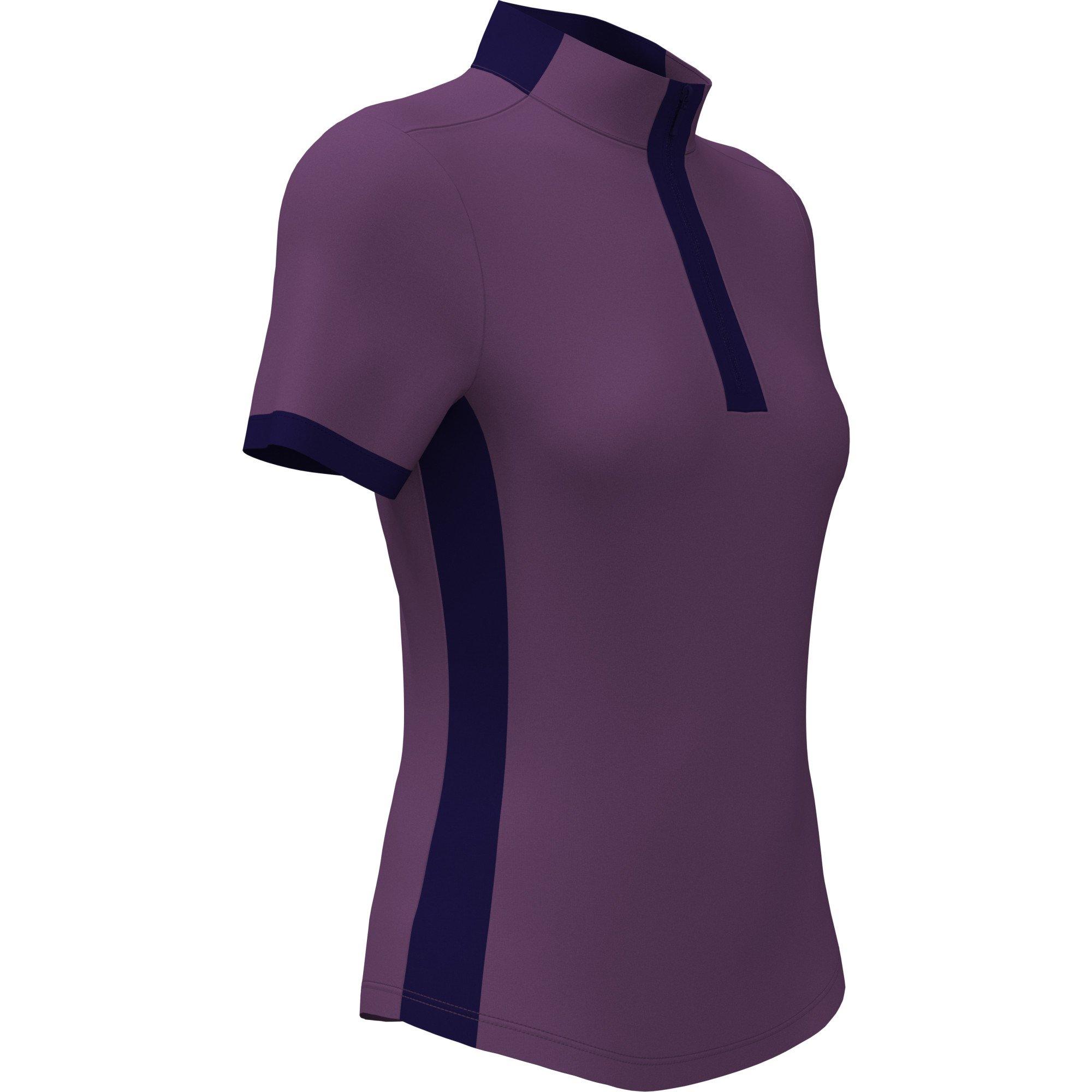 Women's Mock Neck 1/4 Zip Short Sleeve Polo