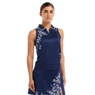 Polo c&ocirc;tel&eacute; sans manches avec motif floral pour femmes CALLAWAY