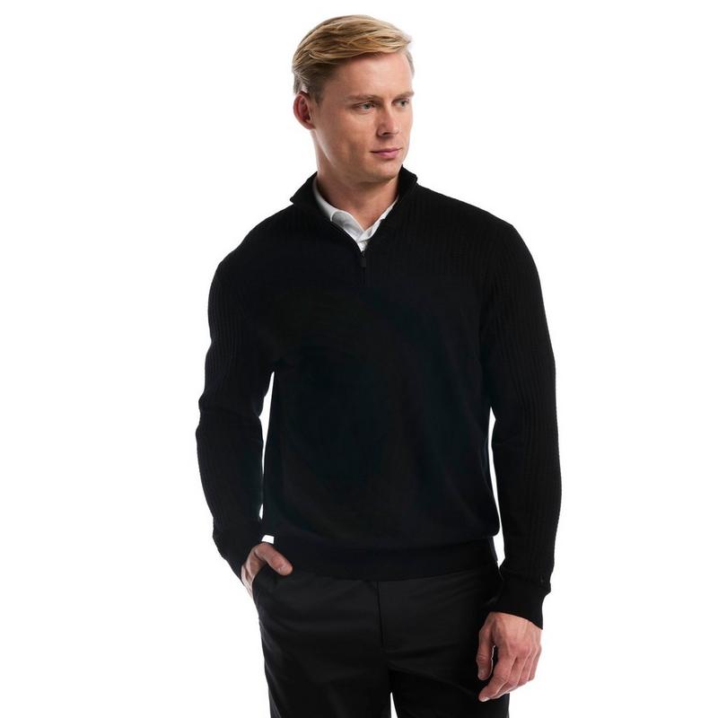 Men's Engineered Waffle 1/4 Zip Sweater