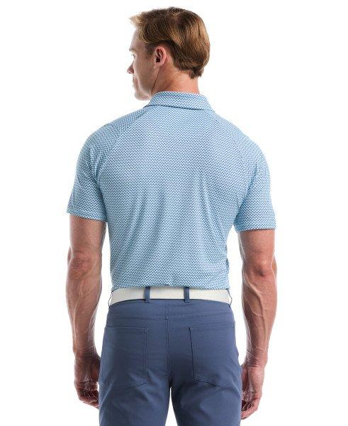 Men's Blocked Chev All Over Print Short Sleeve Polo