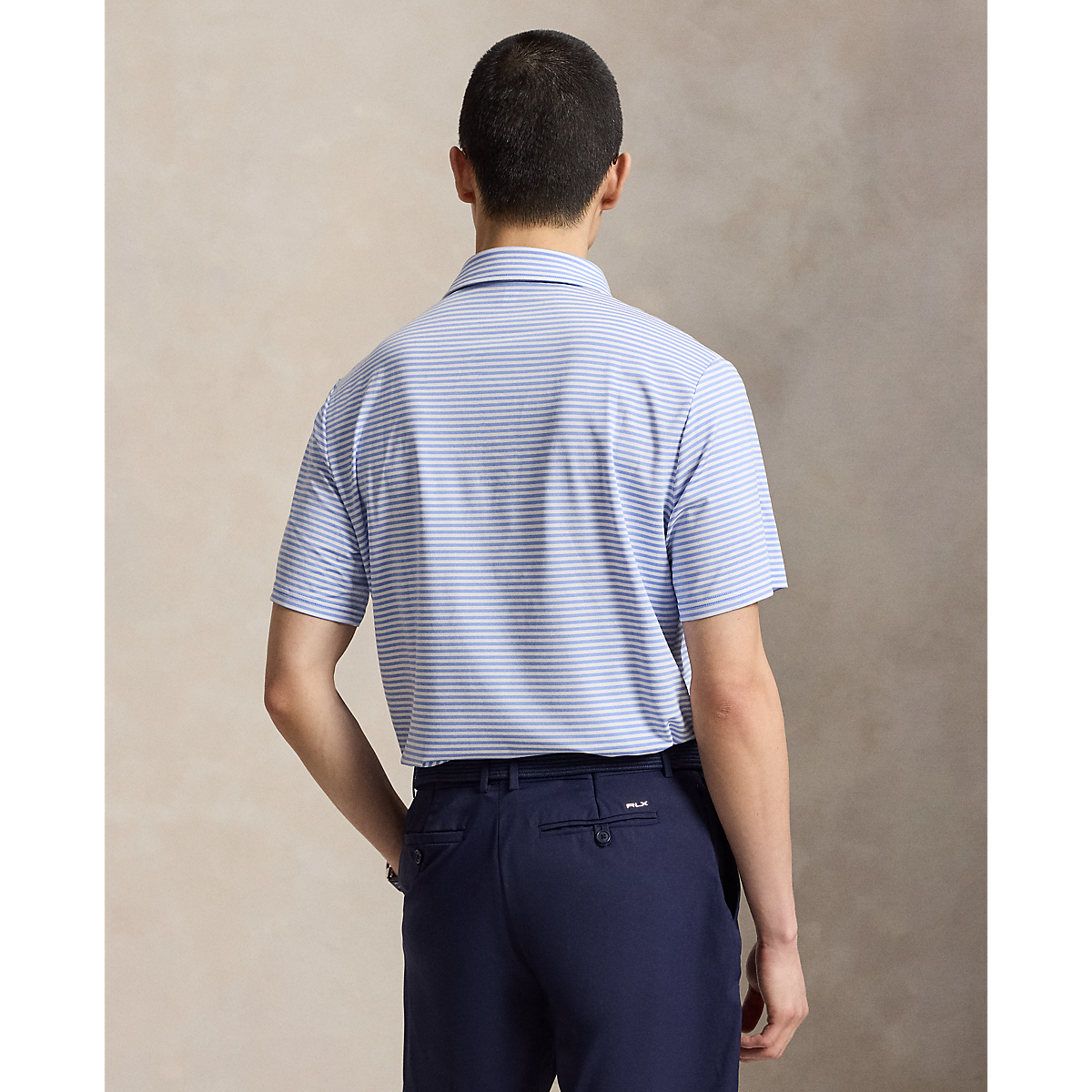 Short-Sleeve Lightweight Airflow Jersey Stripe Polo