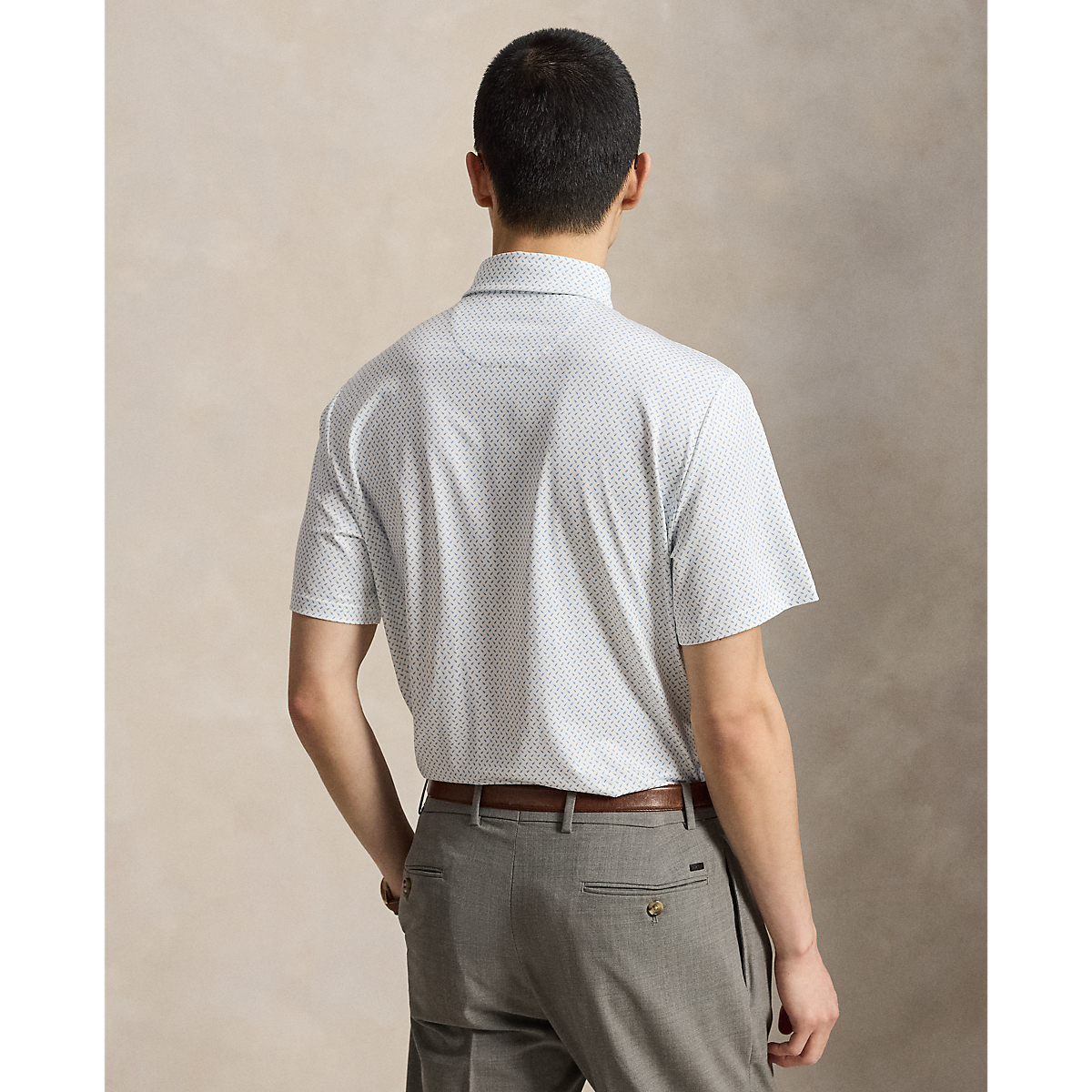 Short-Sleeve Elevated Printed Jersey Polo - Teed Up