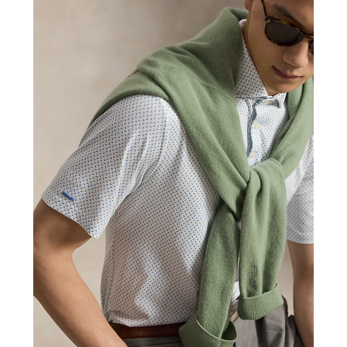 Short-Sleeve Elevated Printed Jersey Polo - Teed Up