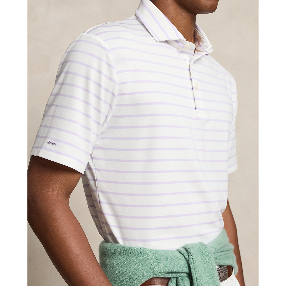 Short-Sleeve Lightweight Airflow Jersey Polo - Ceramic Stripe
