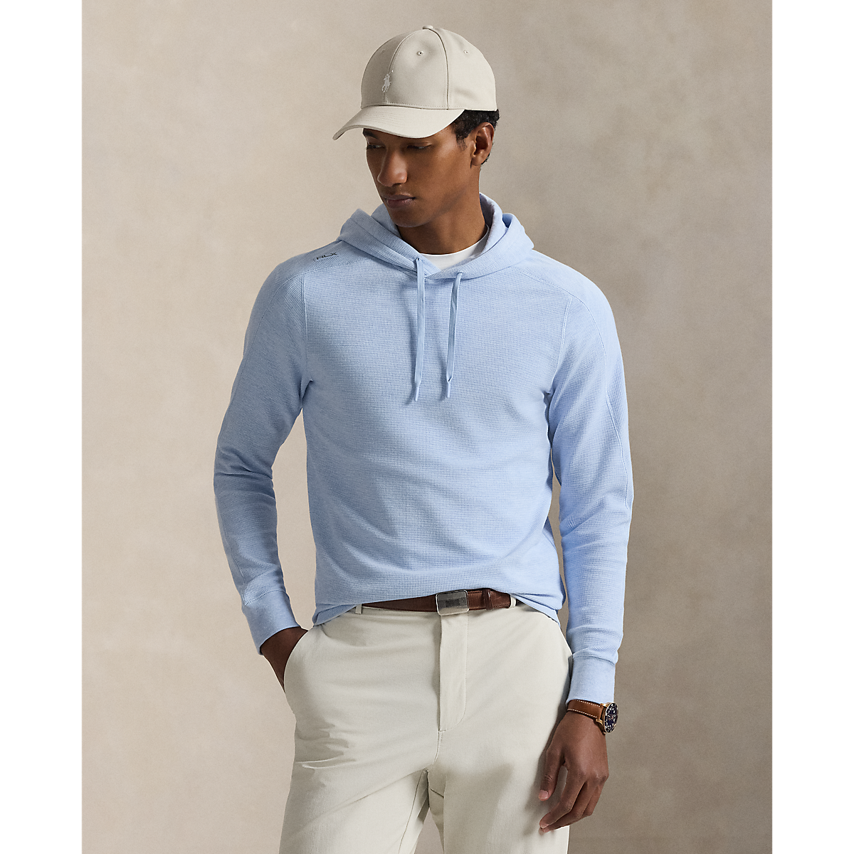 Long-Sleeve Tech Waffle Knit Hoodie