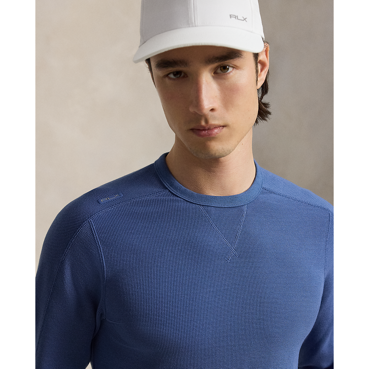 Long-Sleeve Tech Waffle Crewneck T-Shirt