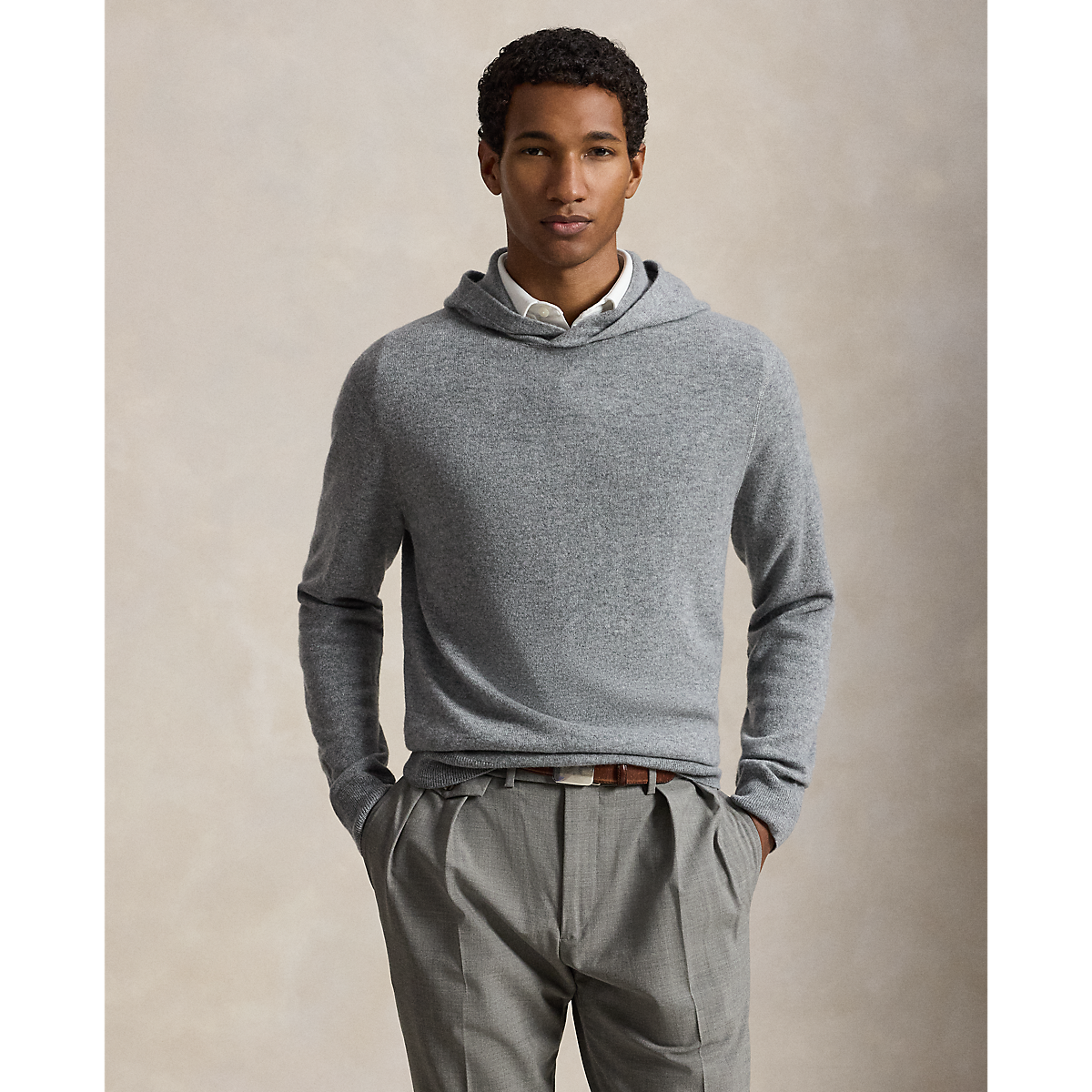 Long-Sleeve Washable Cashmere Sweater Hoodie