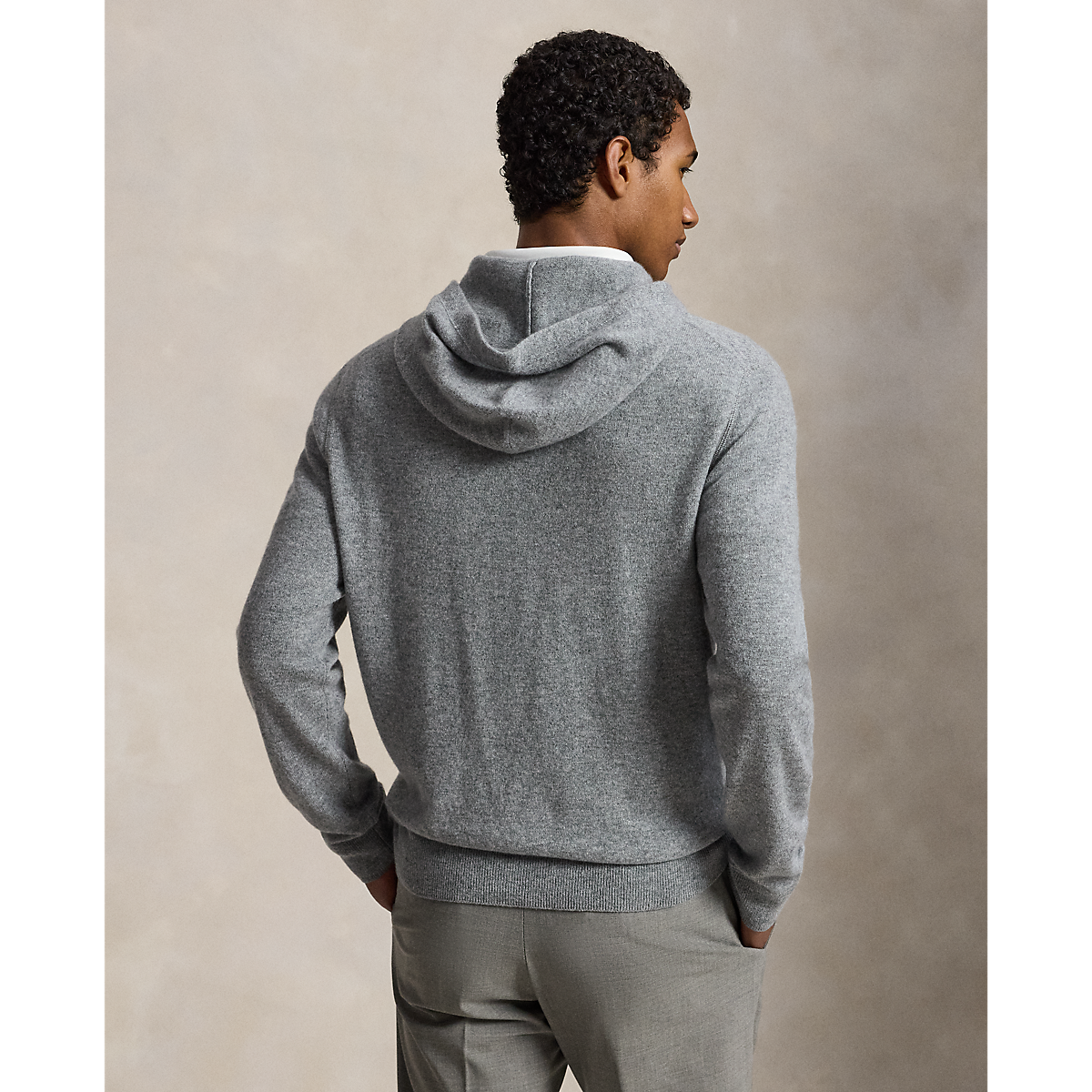 Long-Sleeve Washable Cashmere Sweater Hoodie