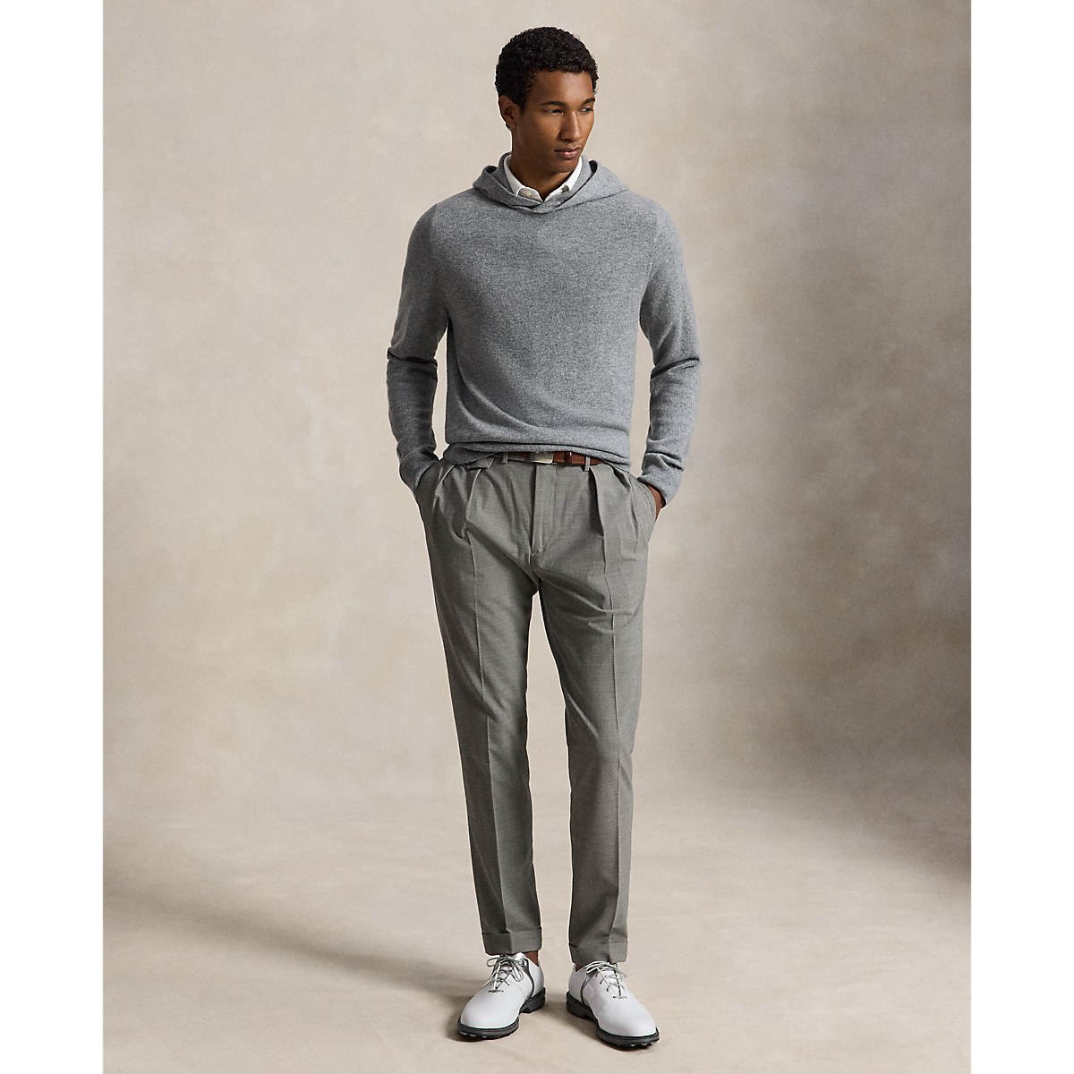 Long-Sleeve Washable Cashmere Sweater Hoodie