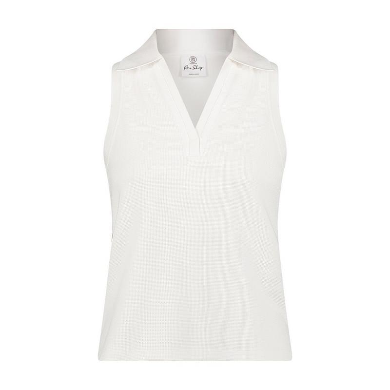 Women's Waffle Sleeveless Polo