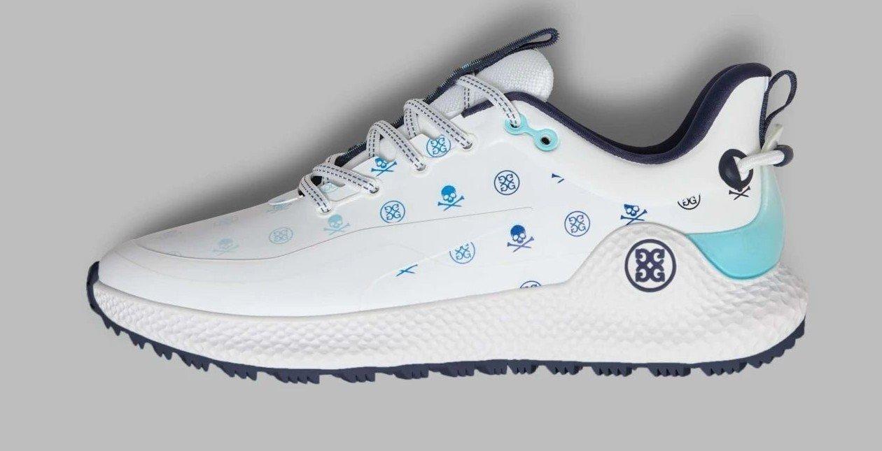 Men's MG4+ O2 Gradient Skull & Tees Spikeless Golf Shoe - White/Blue