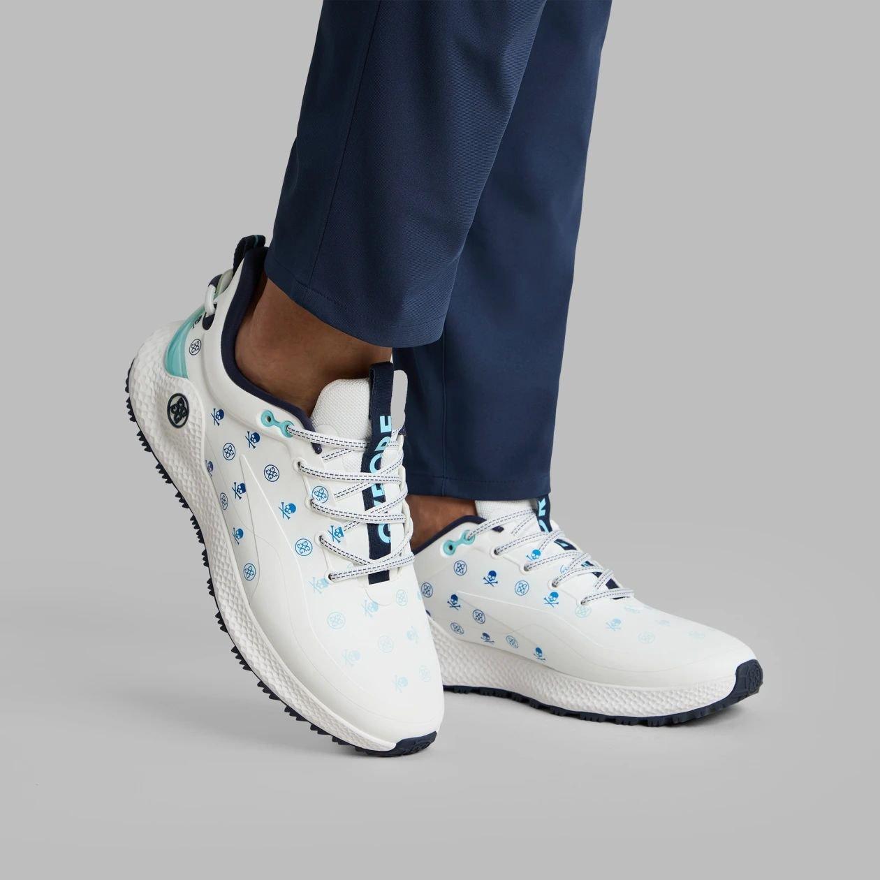 Men's MG4+ O2 Gradient Skull & Tees Spikeless Golf Shoe - White/Blue