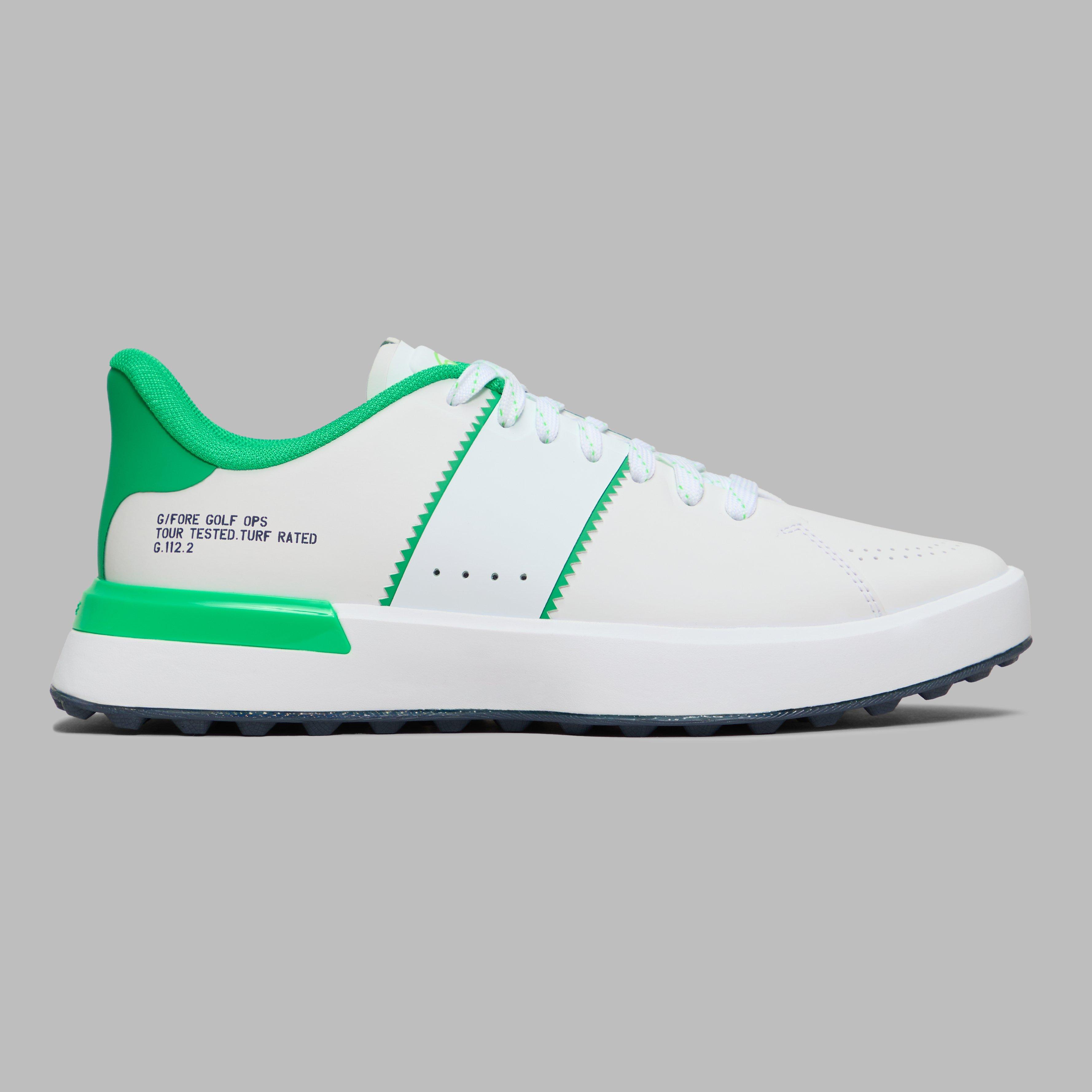 Women's G.112 Saddle Stripe Kiltie Hybrid Spikeless Golf Shoe - White/Green