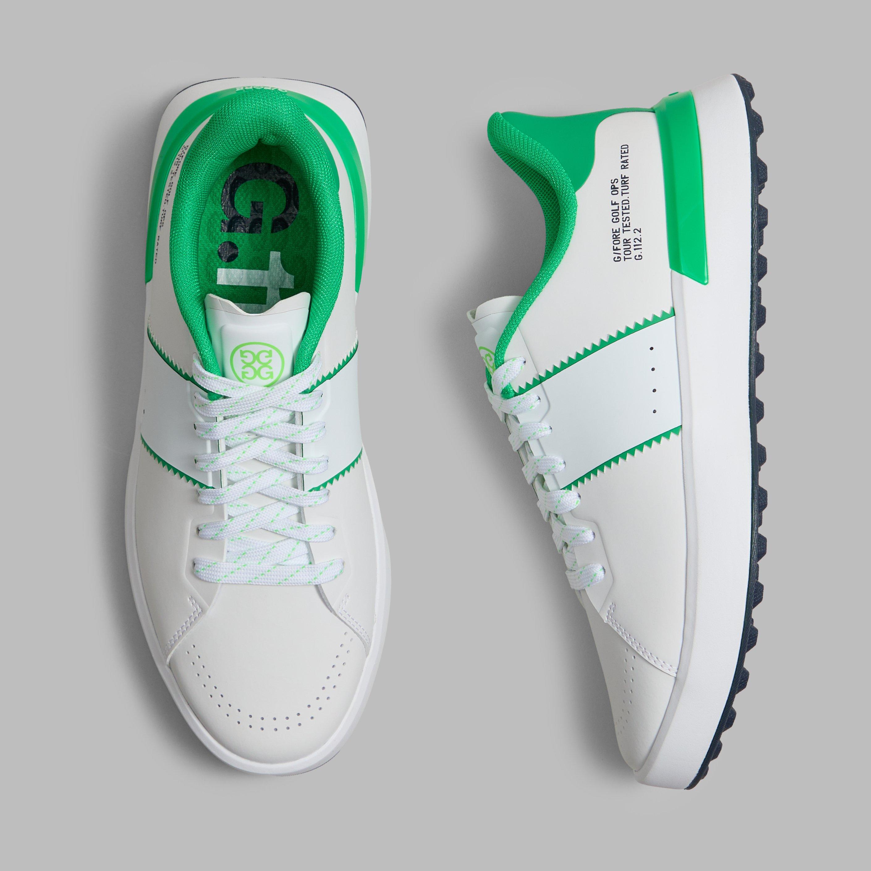 Women's G.112 Saddle Stripe Kiltie Hybrid Spikeless Golf Shoe - White/Green