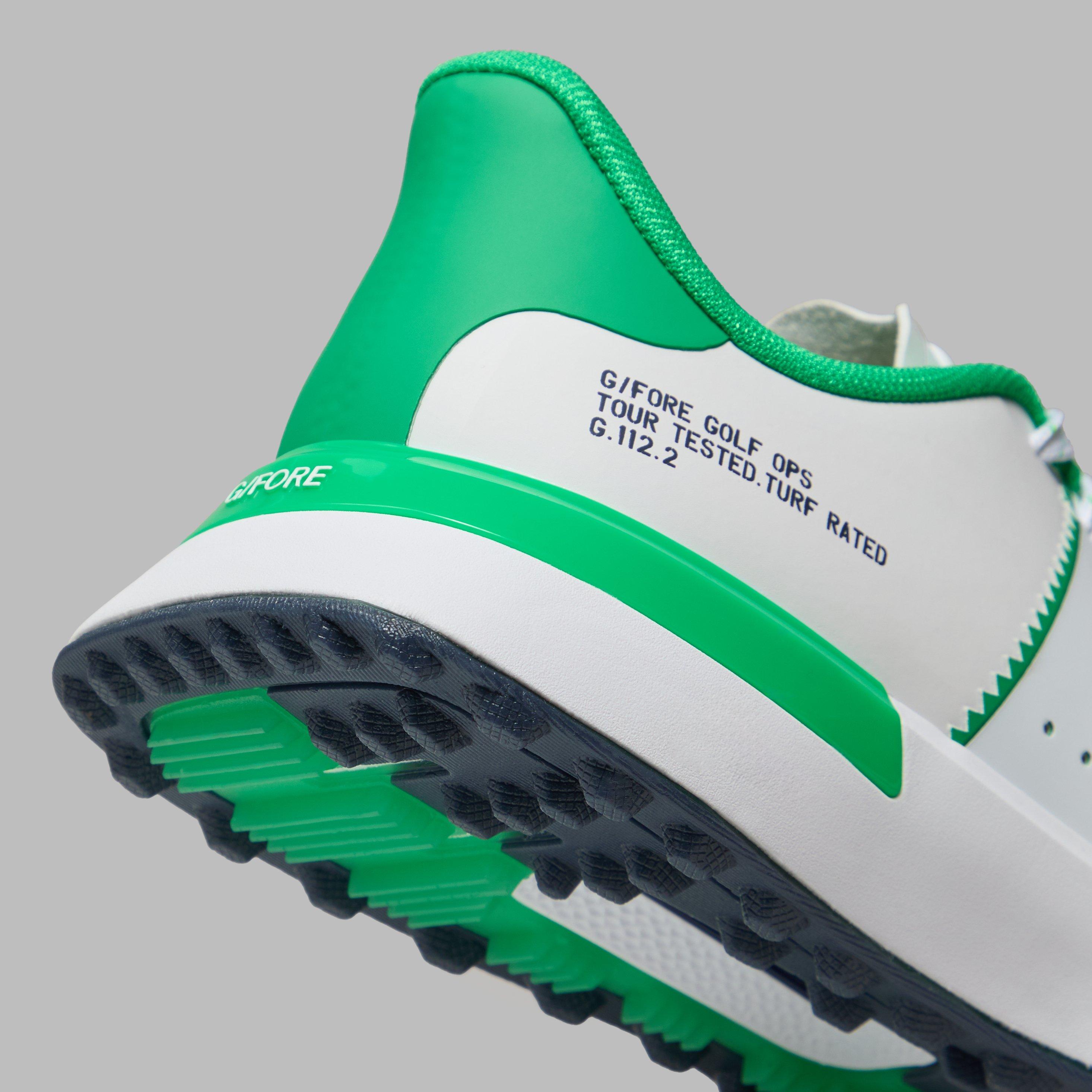 Women's G.112 Saddle Stripe Kiltie Hybrid Spikeless Golf Shoe - White/Green