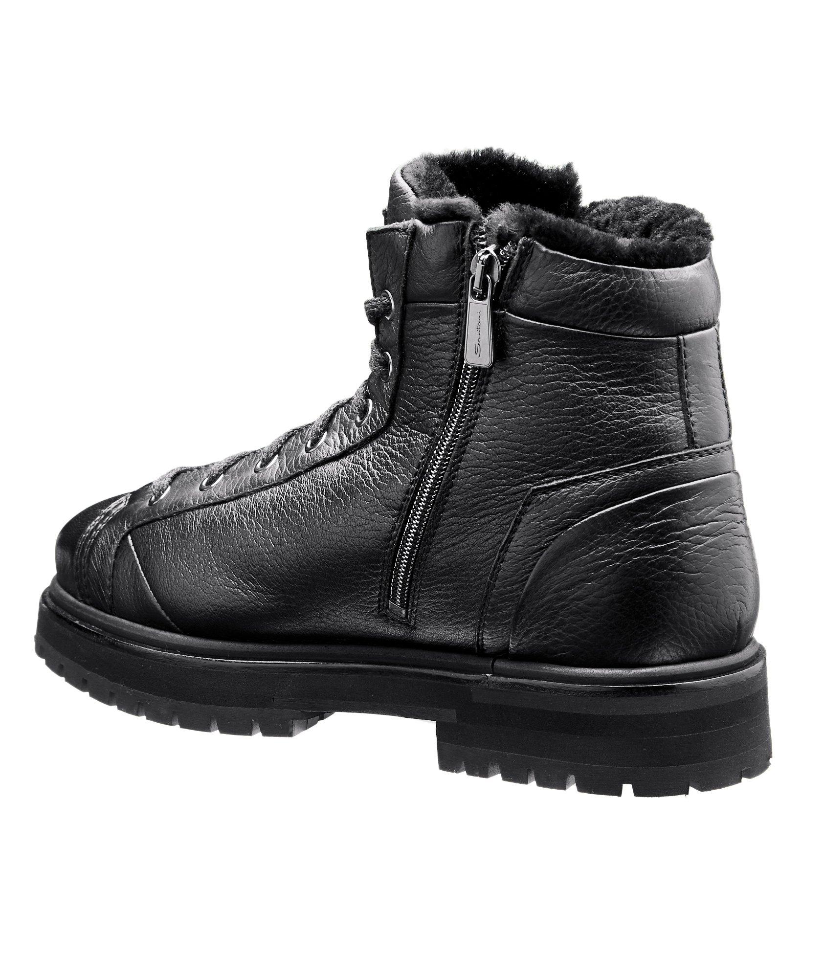 santoni shearling boots