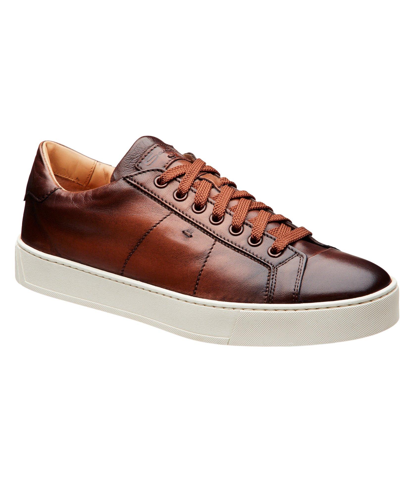 santoni leather sneakers