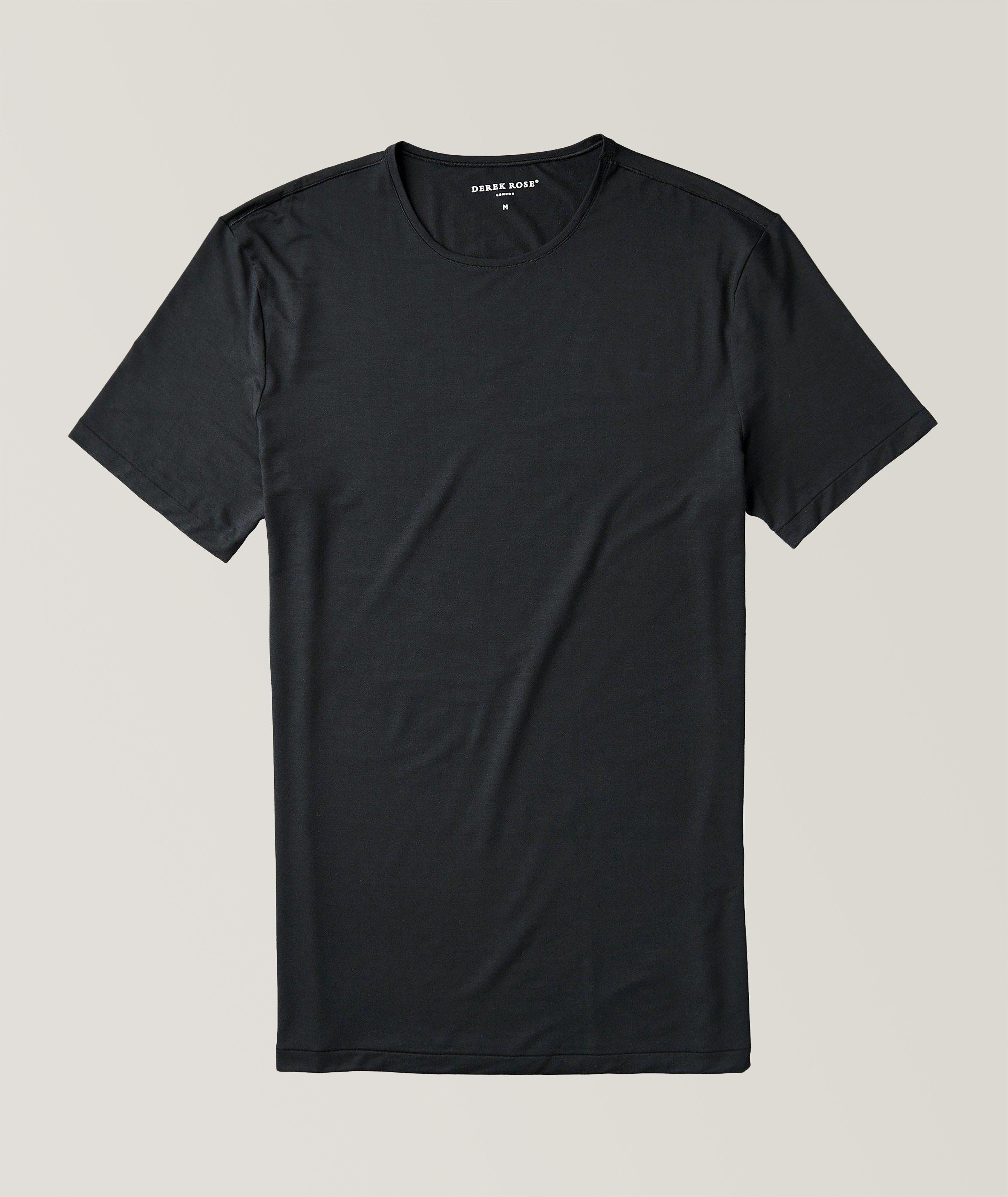 Derek Rose T-Shirt En Micromodal Extensible En Noir , Taille Homme TTG