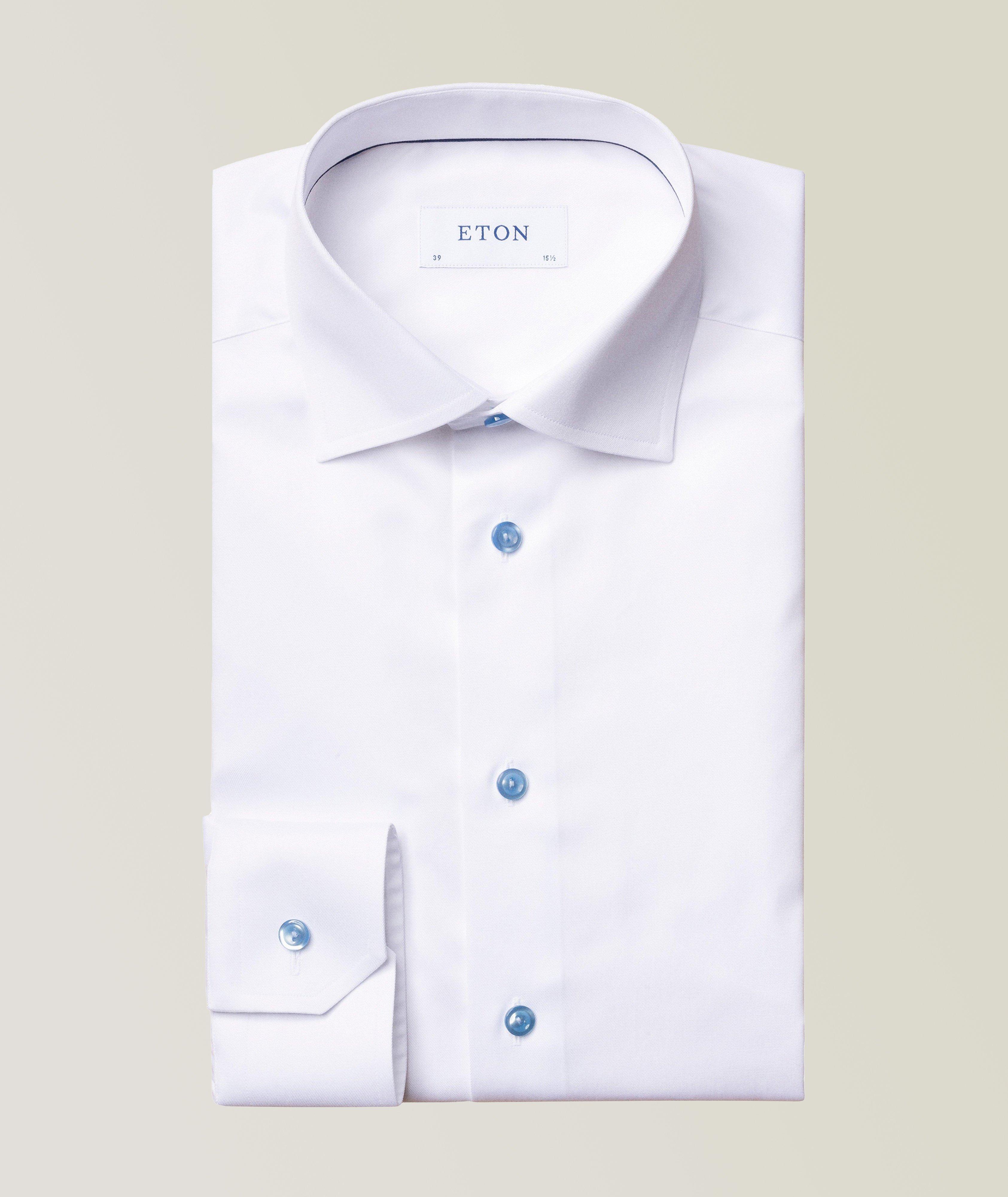 Slim-Fit Twill Shirt With Blue Details