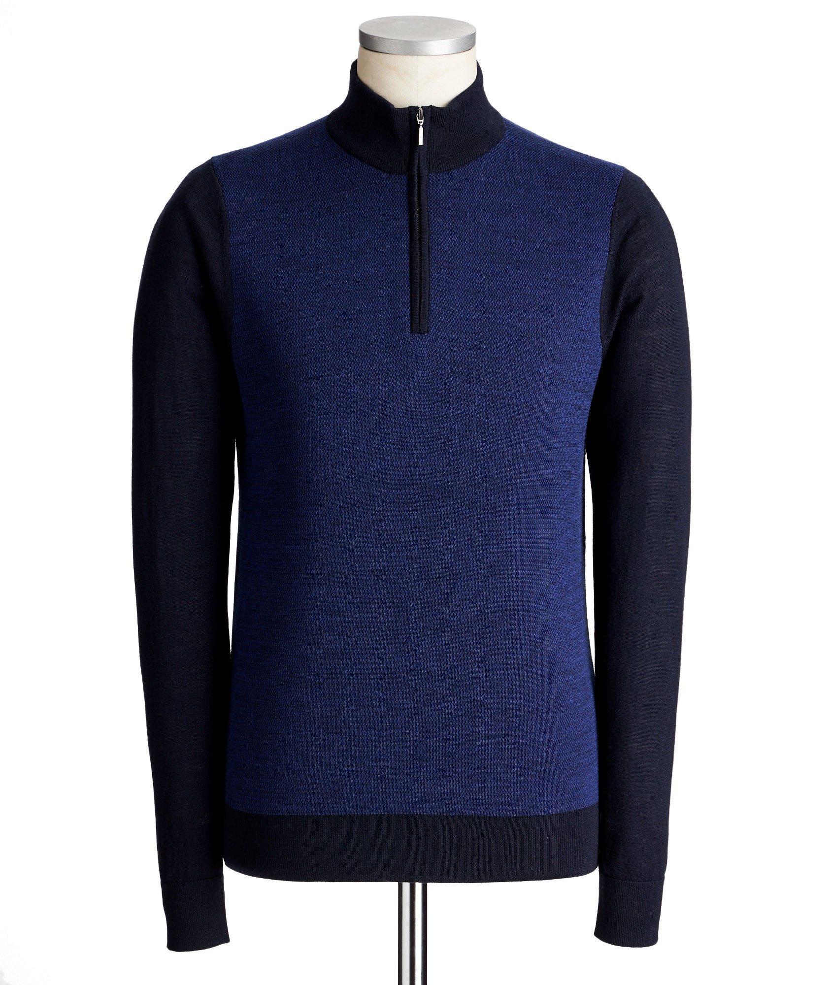 Download Patrick Assaraf Half-Zip Extra-Fine Wool Sweater ...