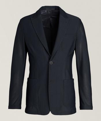 Giorgio Armani Icon George line single breasted stretch velvet jacket Man Black Size 54 R