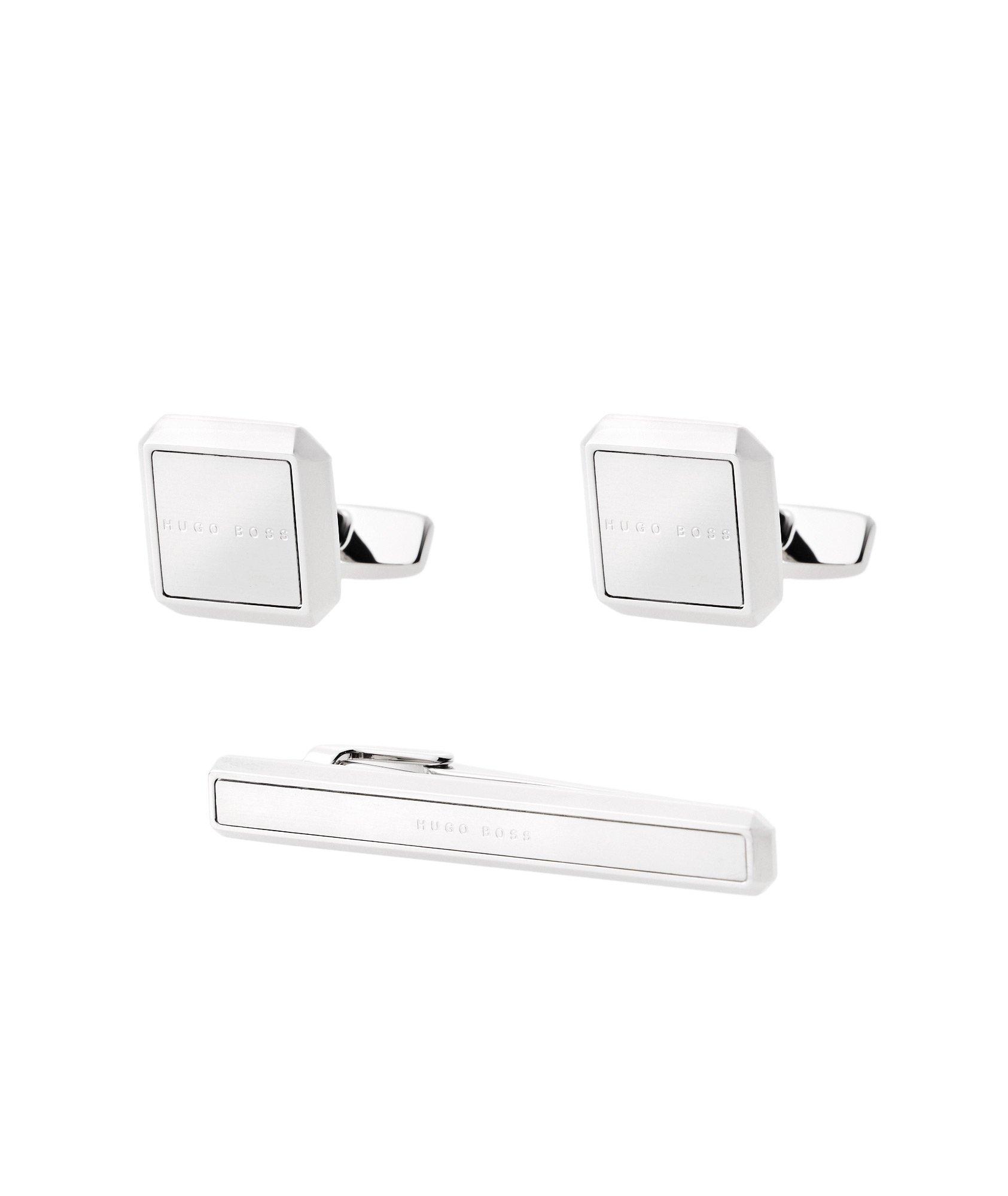 armani tie clip and cufflink set