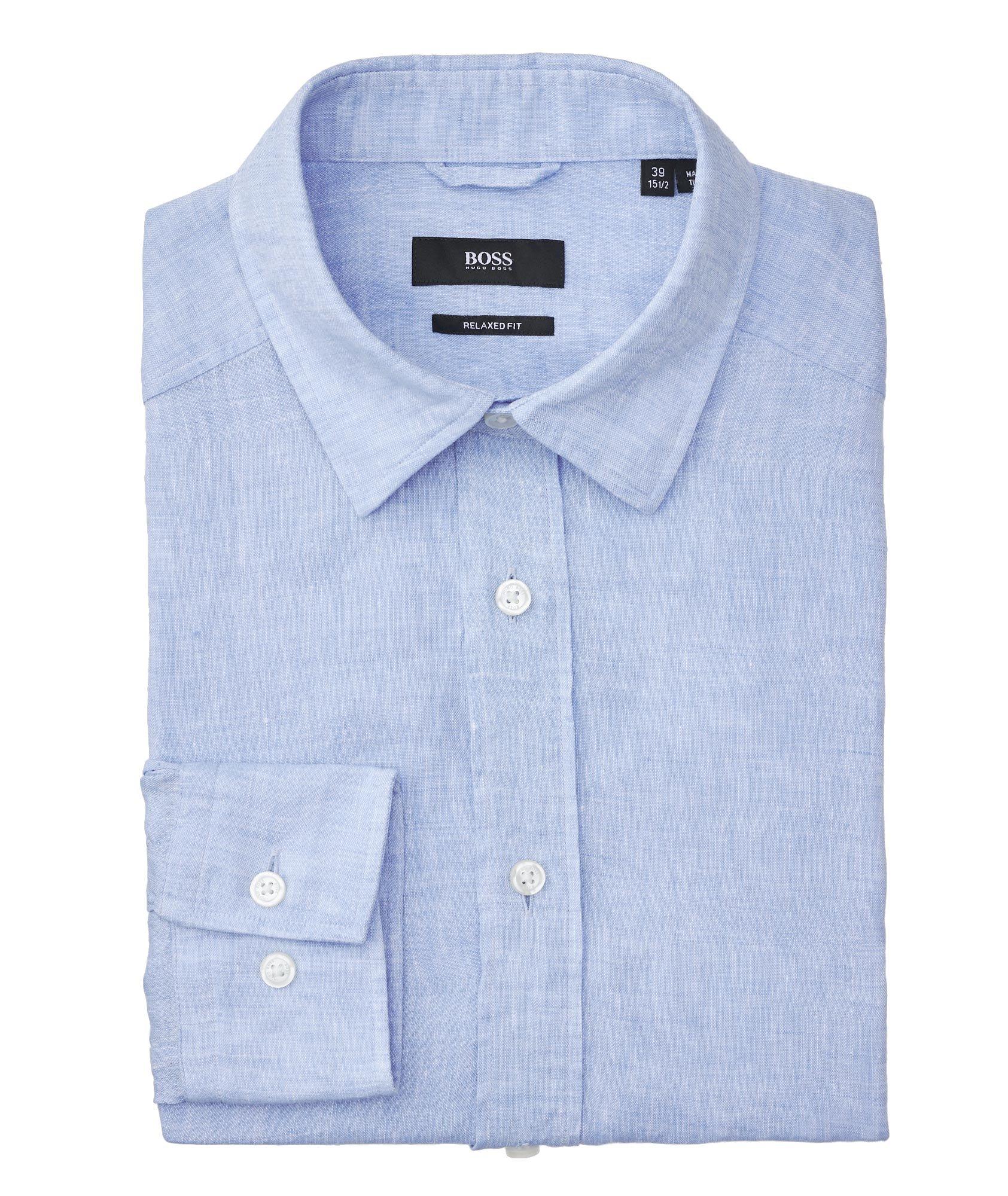 BOSS Contemporary Fit Linen Dress Shirt | Dress Shirts | Harry Rosen