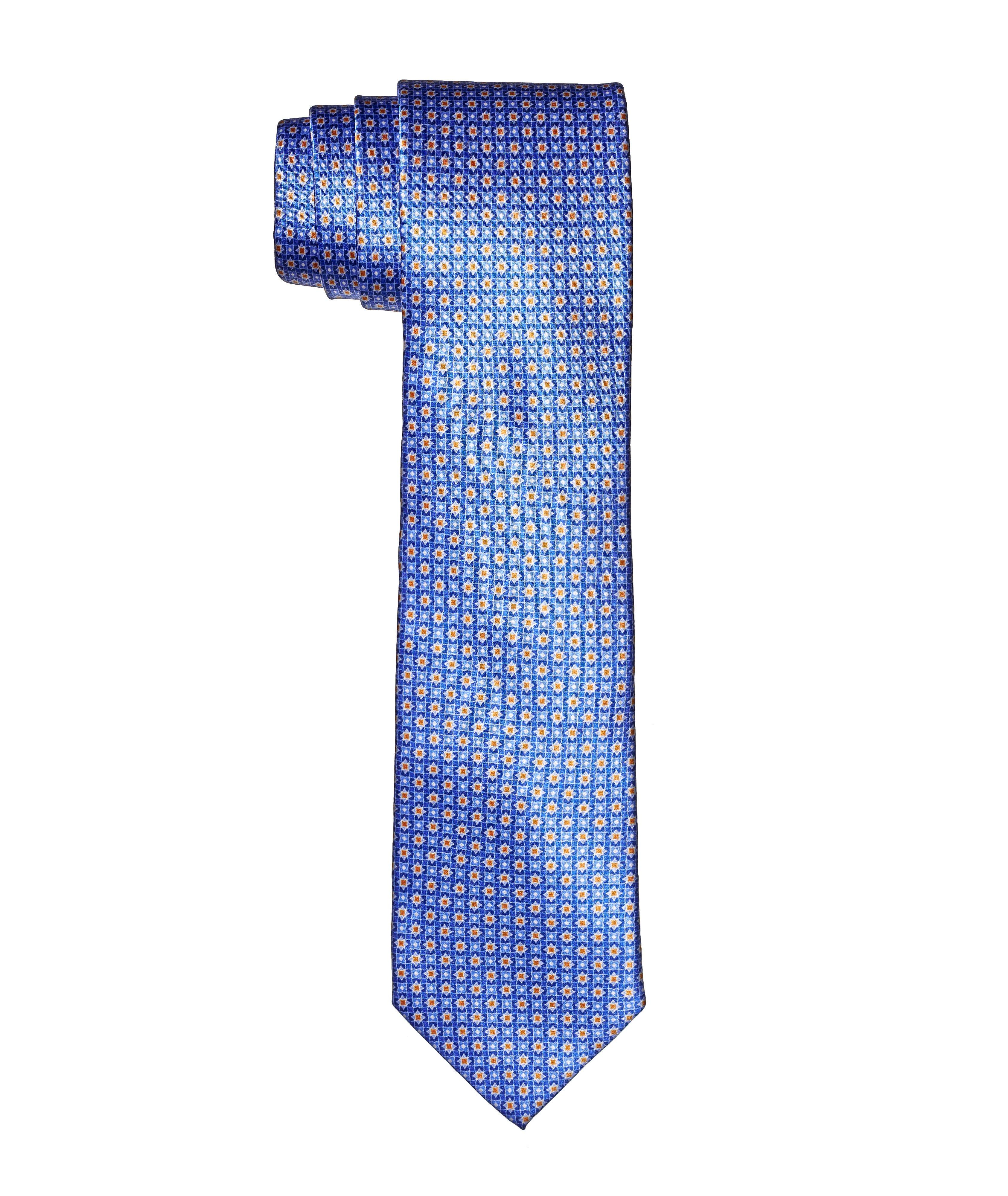 Geometric Printed Silk Tie image 0