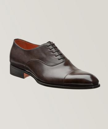 Santoni Limited Edition Franc Burnished Leather Reverse Stitch Le