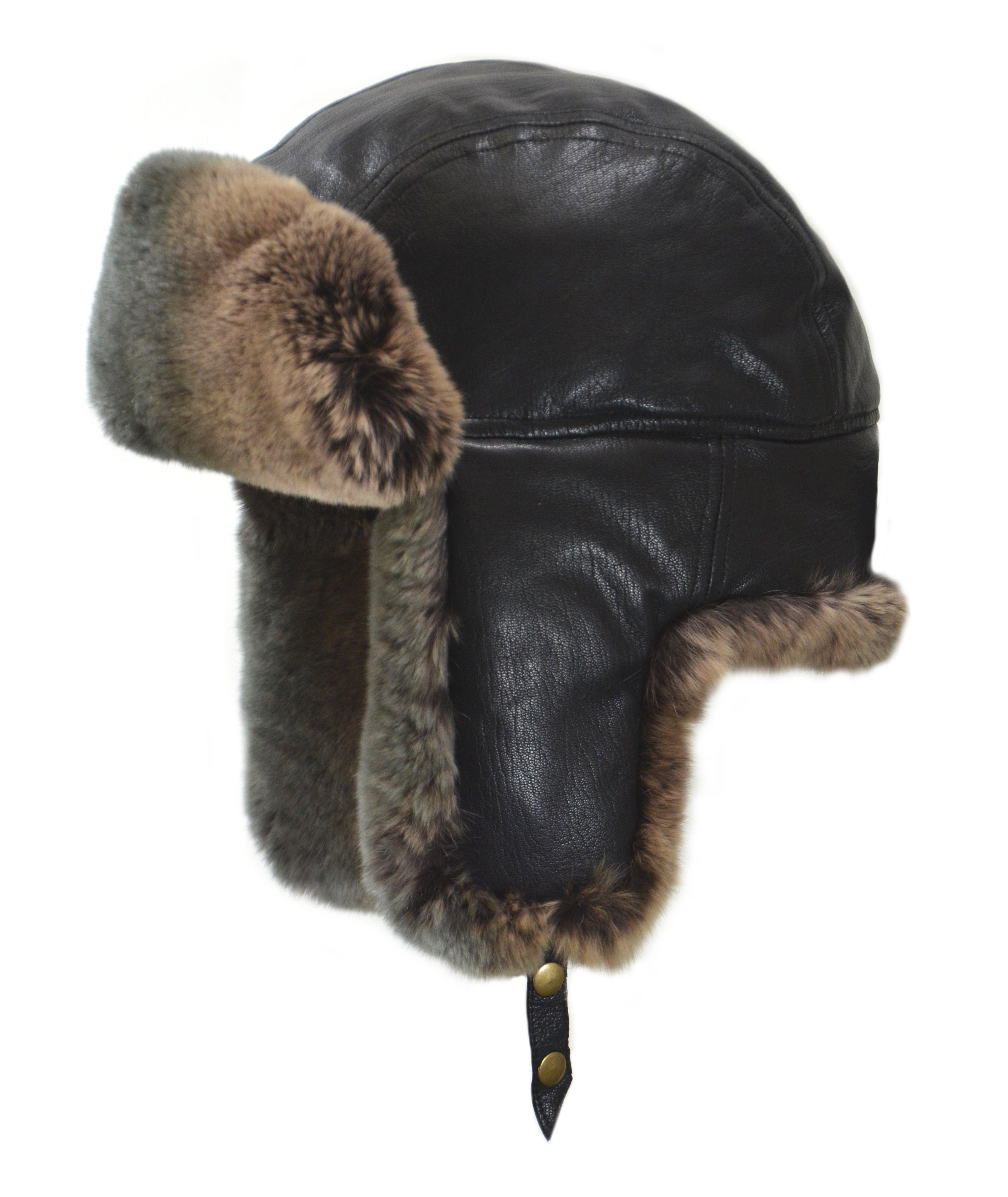 Harry Rosen Lambskin & Rabbit Fur Aviator Hat. 1