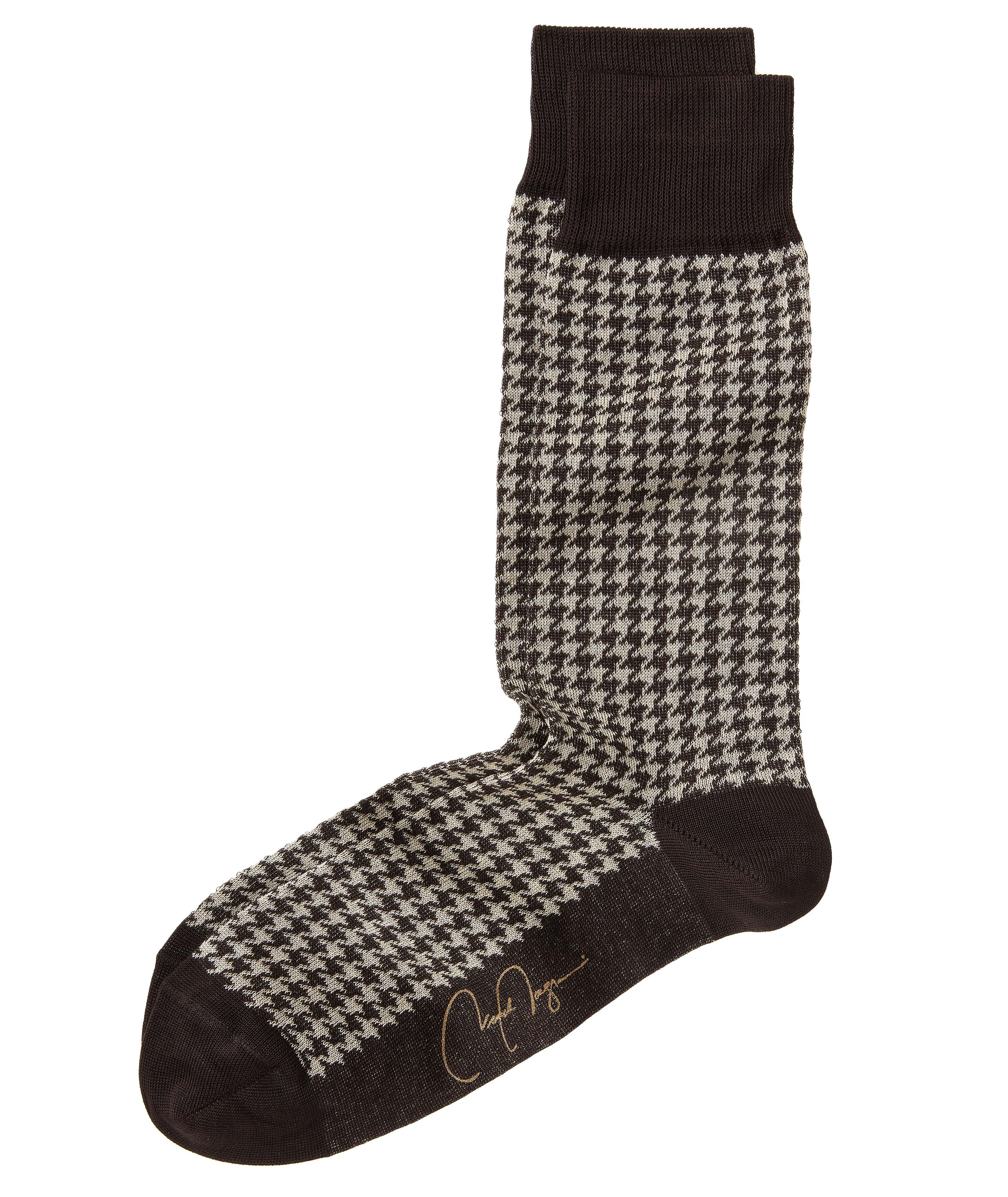 Houndstooth Stretch-Cotton Socks image 0