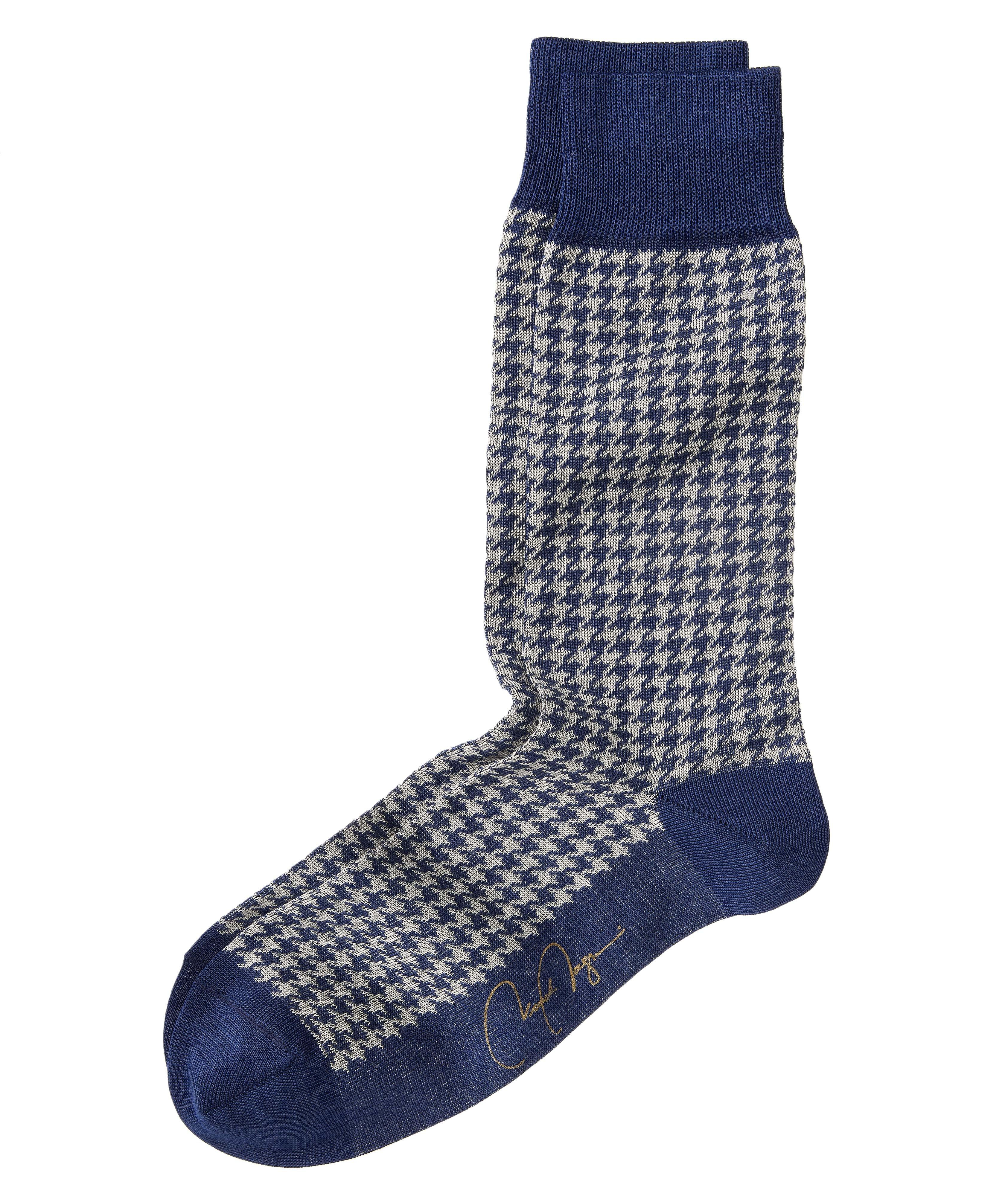 Houndstooth Stretch-Cotton Socks image 0