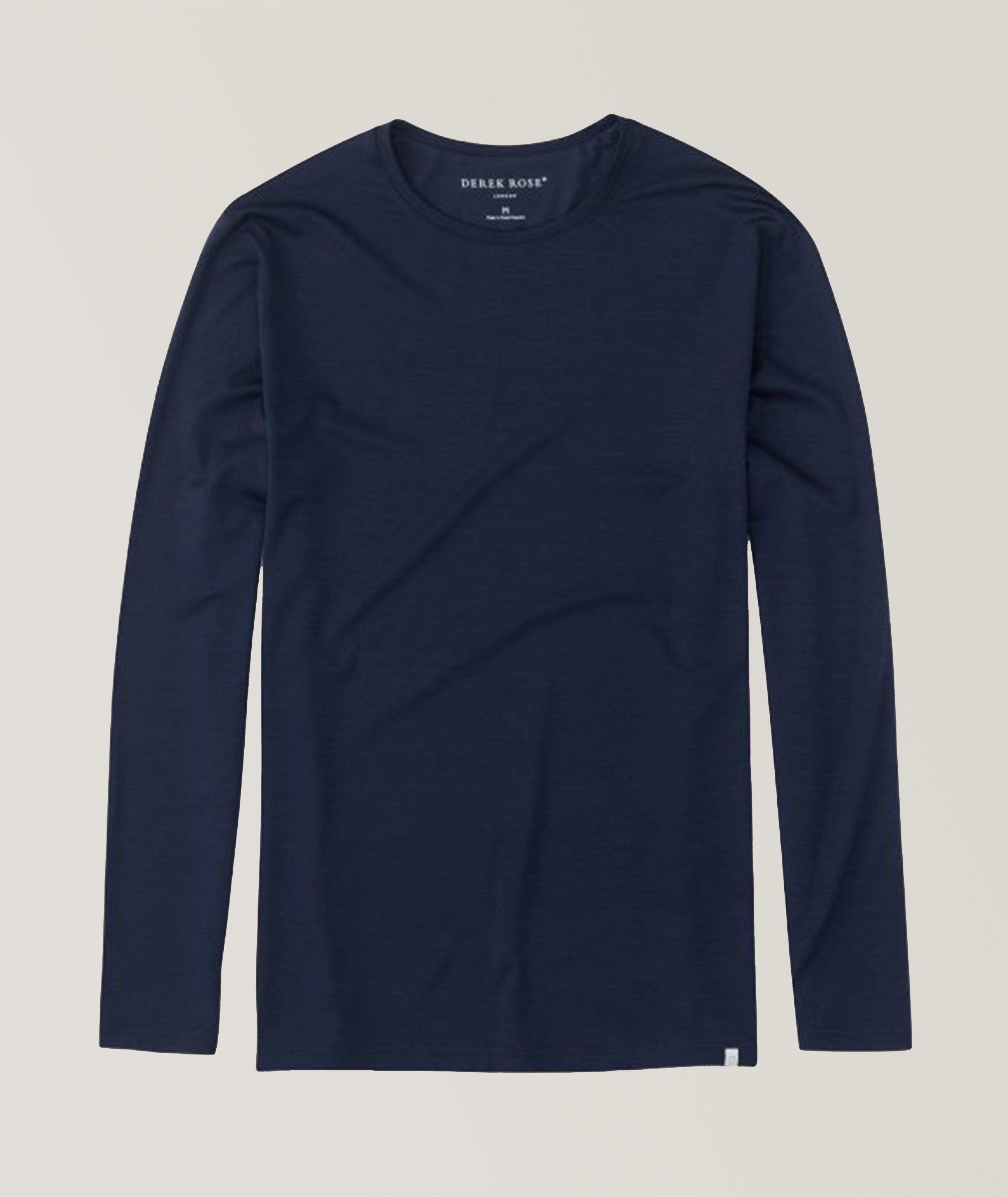 Derek Rose Pull Basel En Micromodal Extensible À Manches Longues En Bleu , Taille Homme Petit