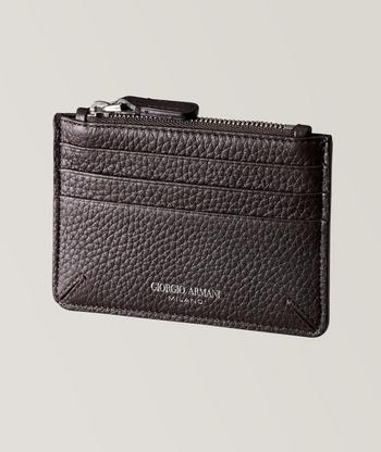 Giorgio Armani★素敵！Logo Leather Zip-Aroud Coin/Card Case Giorgio Armani Leather Cardholder | Wallets | Harry Rosen