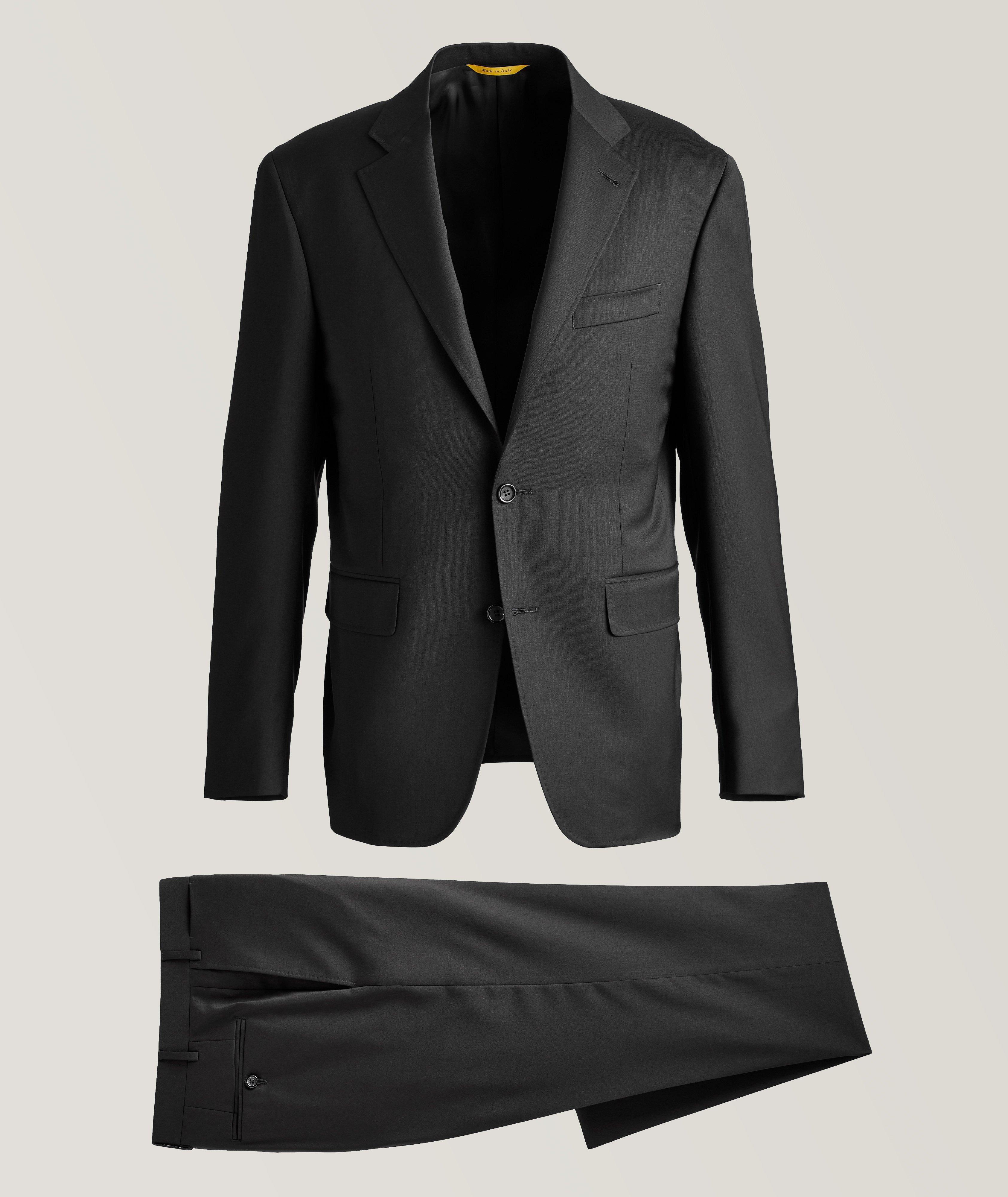 Canali Complet Kei En Laine Performance En Noir , Taille Homme 52