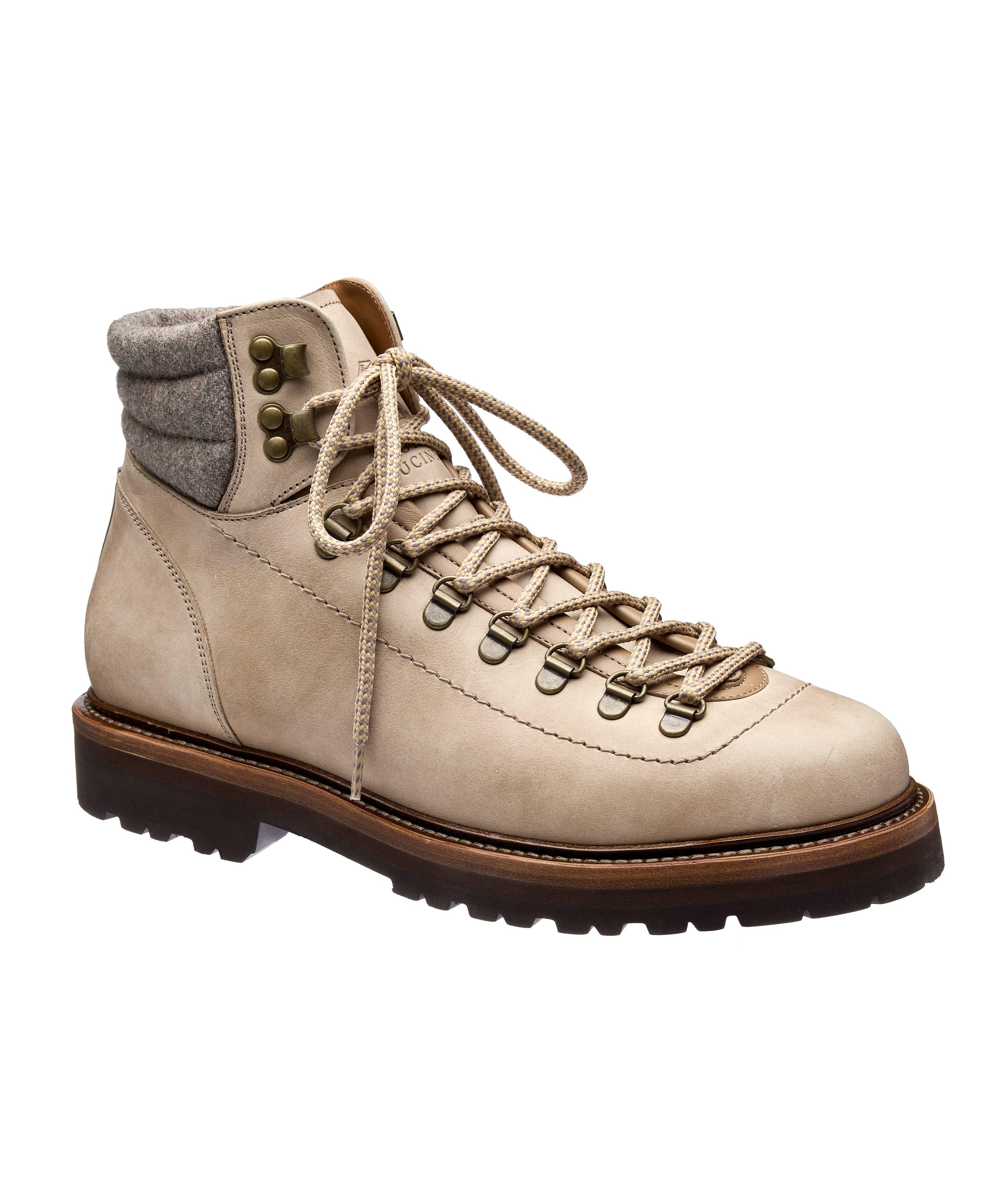 Brunello Cucinelli Nubuck Lace Up Hiking Boots | Boots | Final Cut