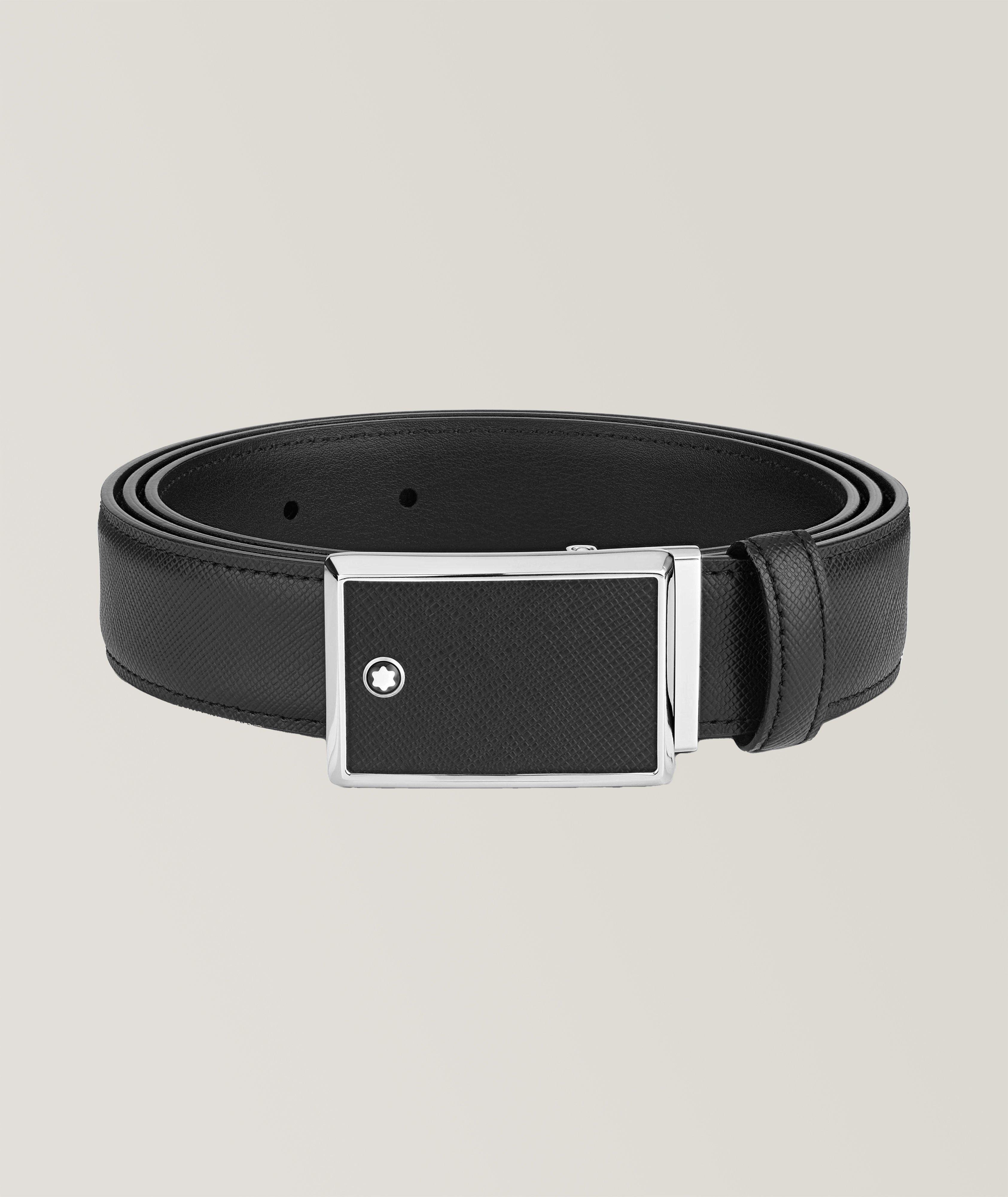 Montblanc Ceinture En Cuir Saffiano En Noir