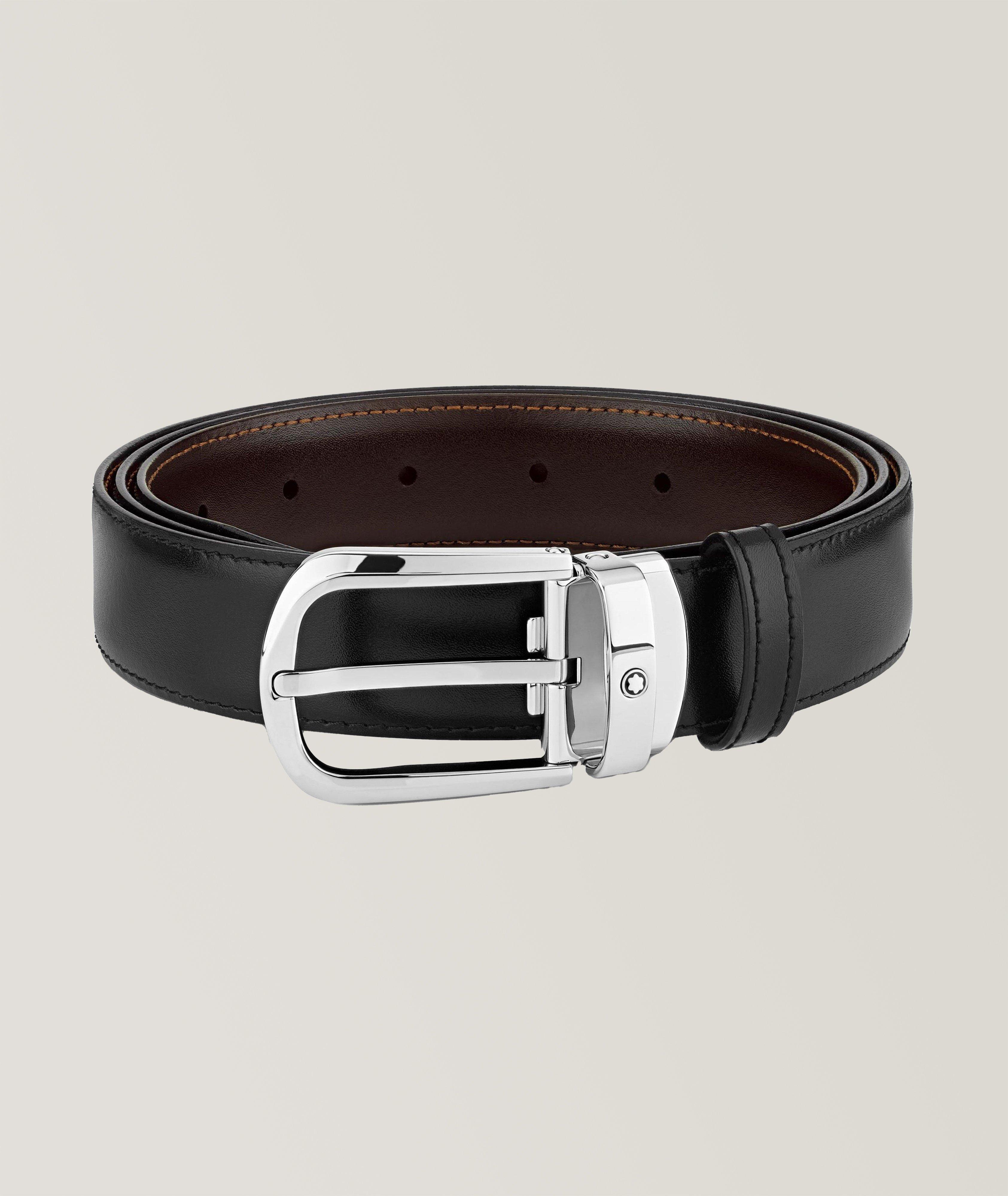 Reversible Horseshoe Buckle Leather Belt