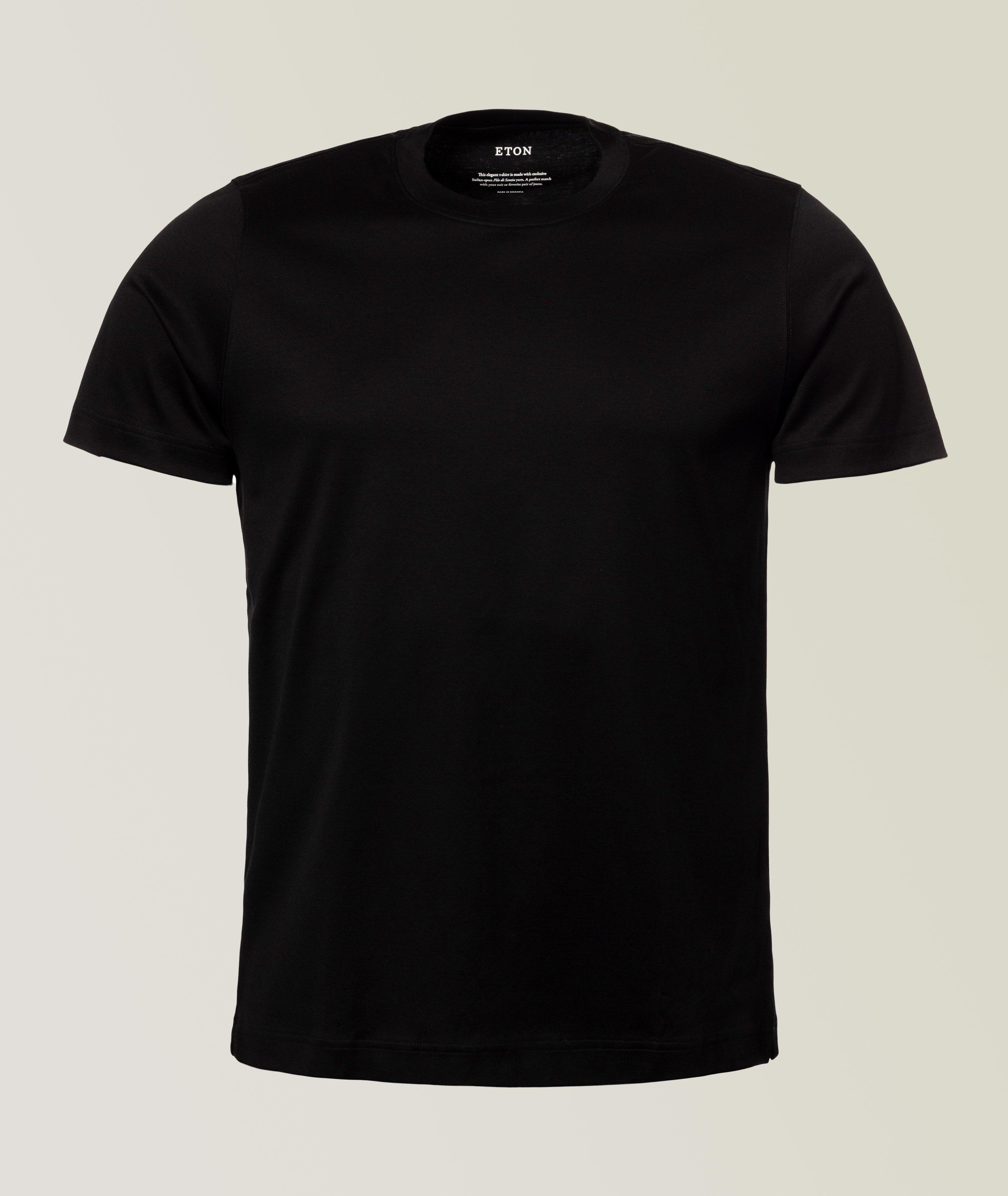 Eton T-Shirt En Jersey De Coupe Amincie En Noir , Taille Homme Moyen