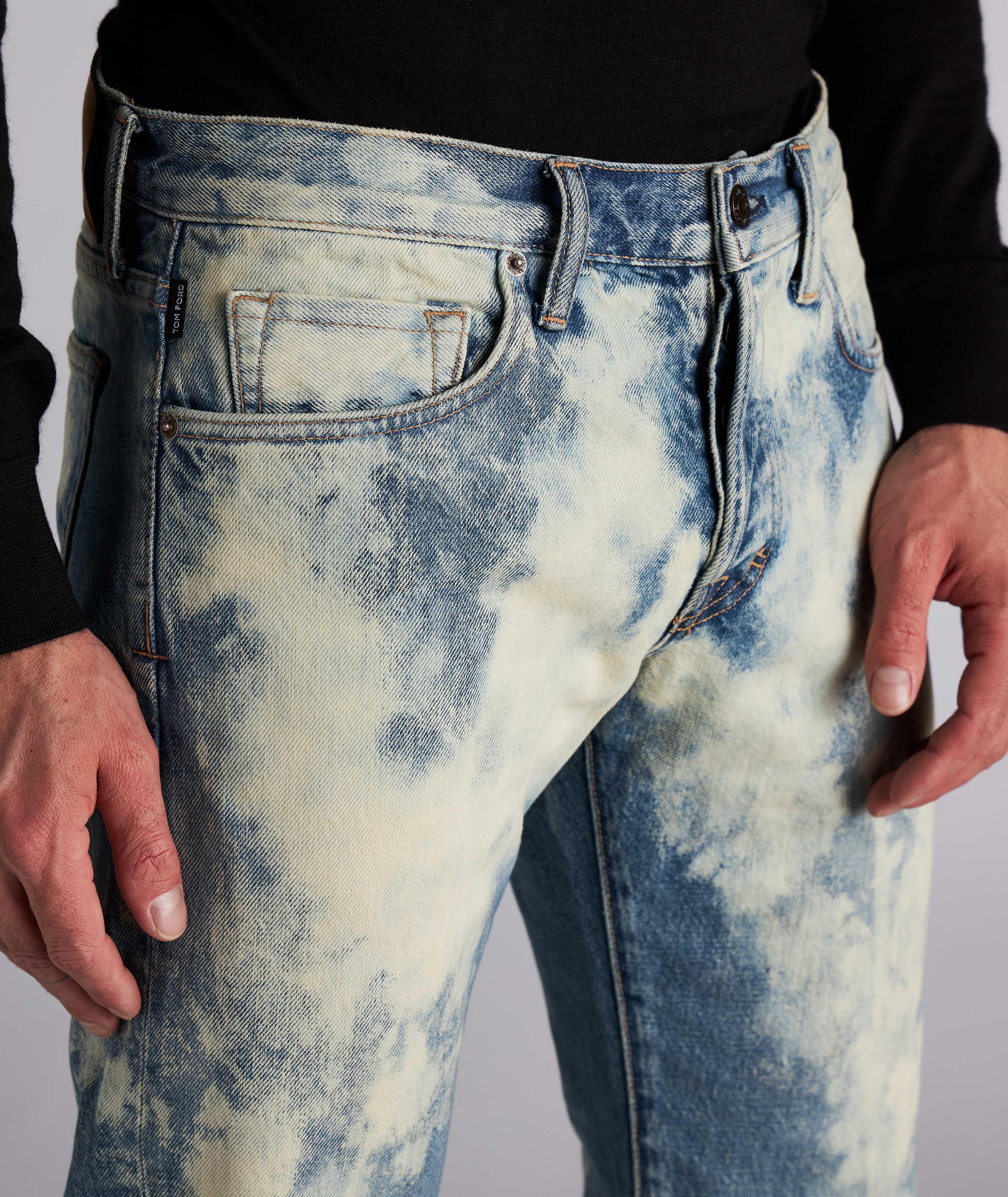 Slim Fit Bleached Japanese Selvedge Jeans image 4