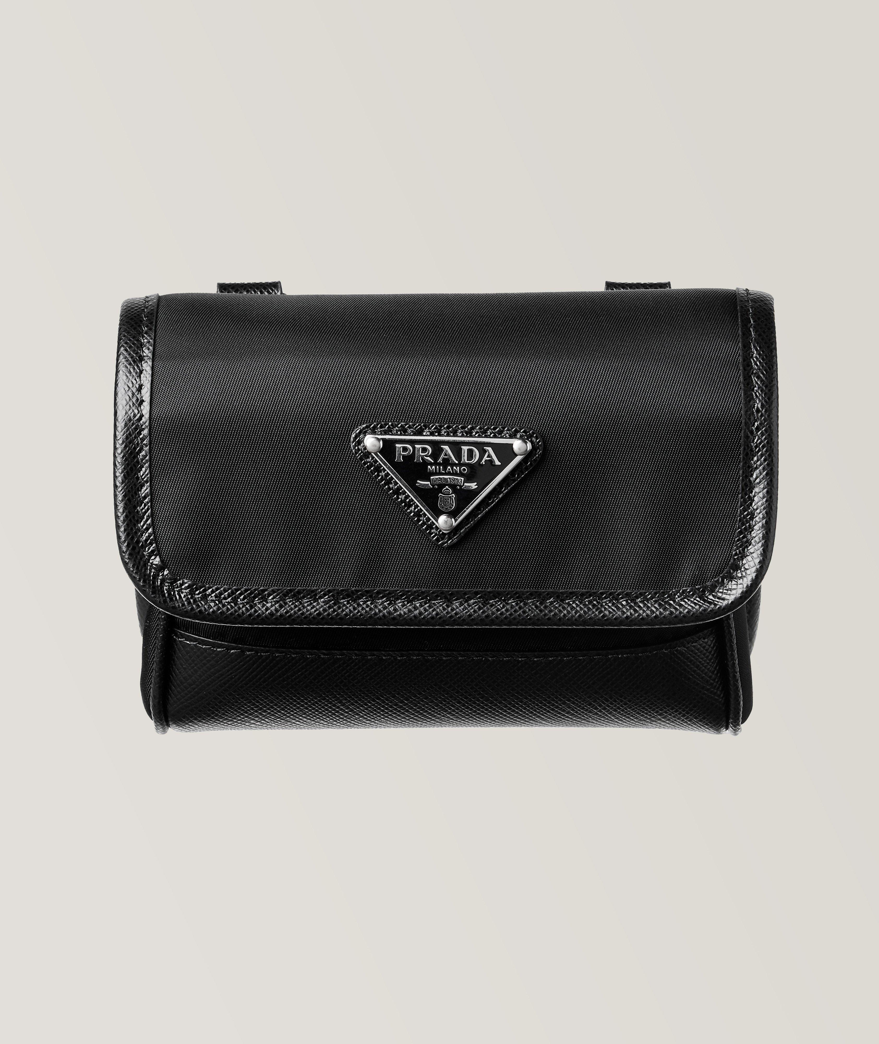 Saffiano Leather & Nylon Mini Pouch