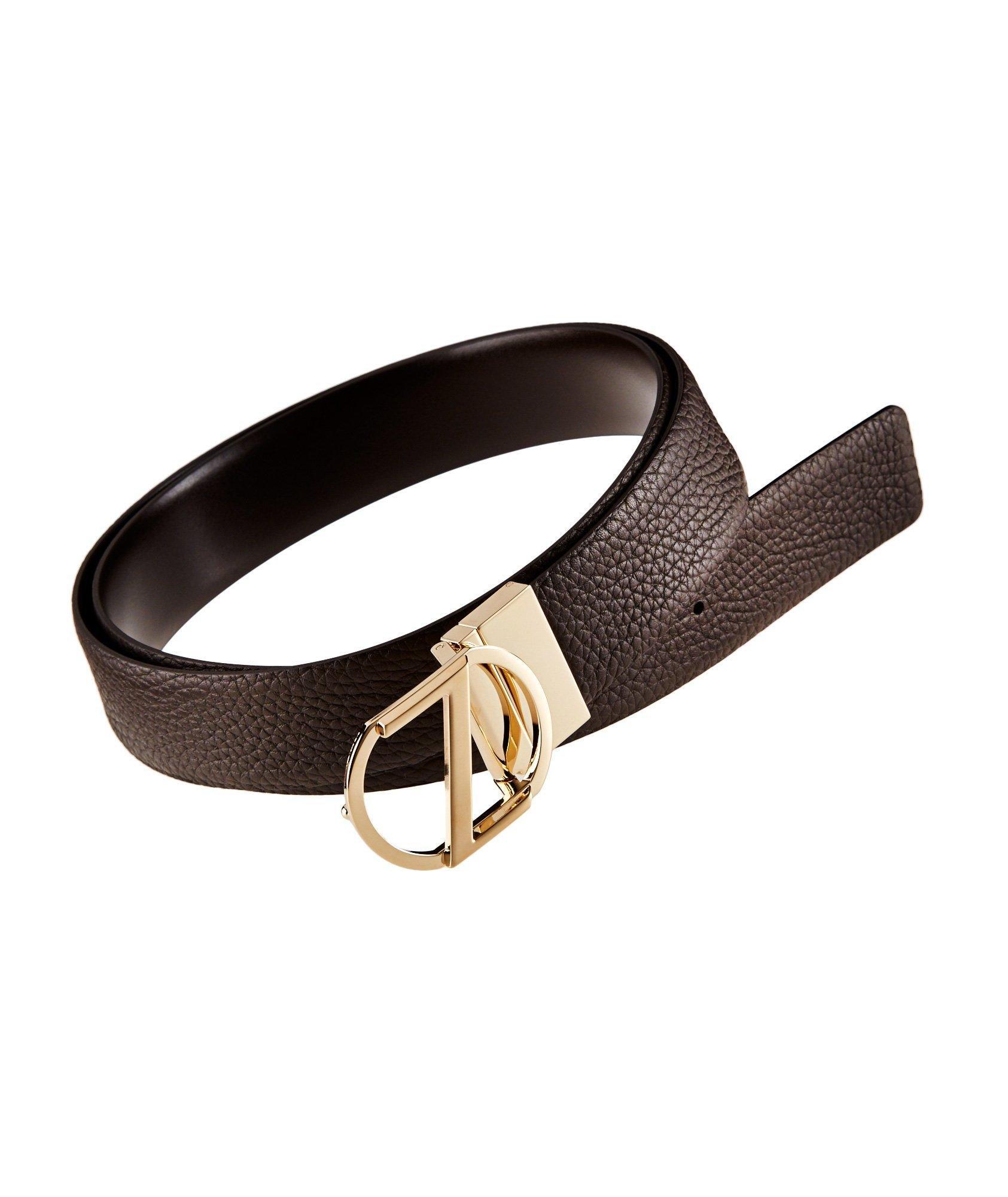 Logo Pebbled Leather Belt image 0